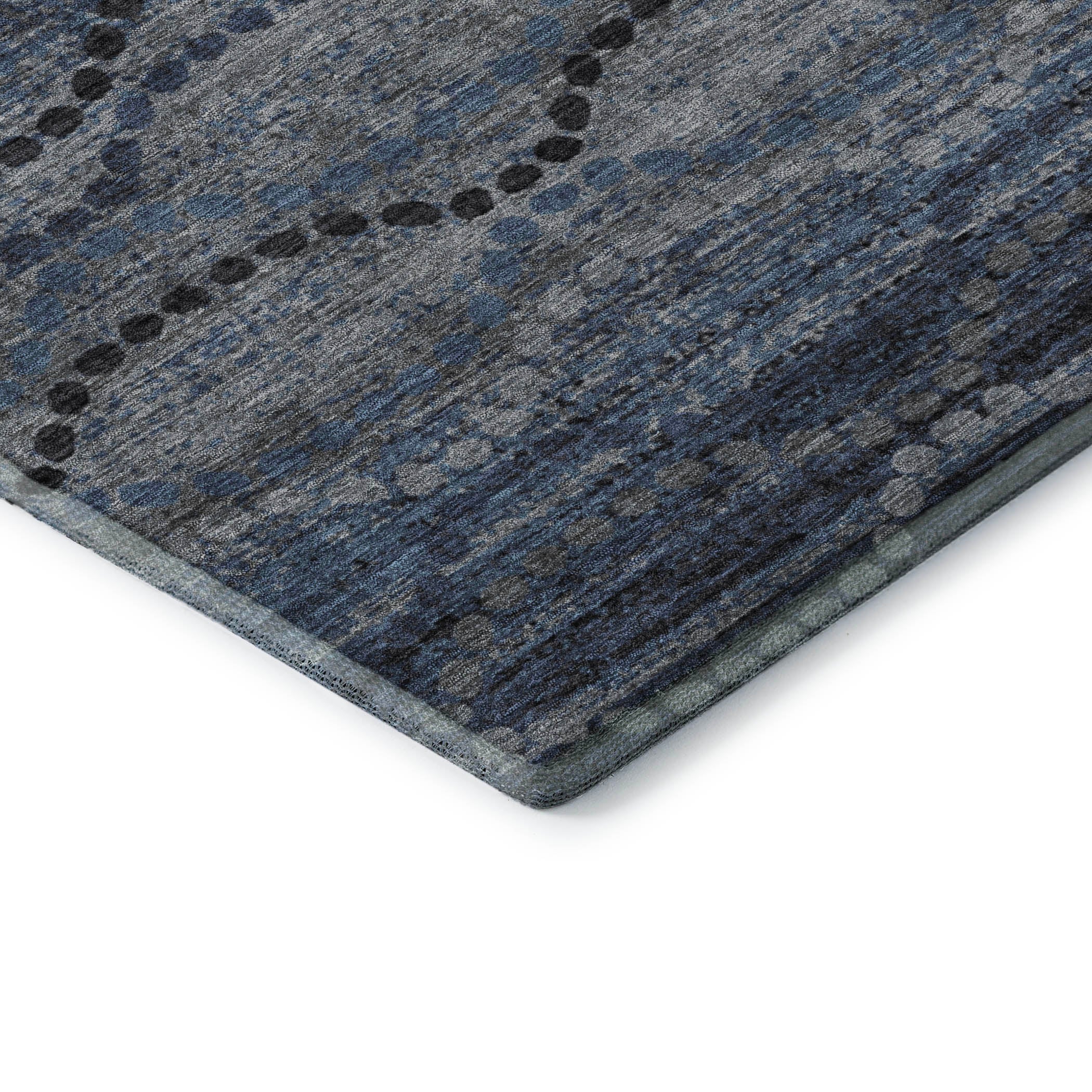 Athens Machine Washable Transitional Navy Blue Rug 1'8" x 2'6" #shape_Rectangle