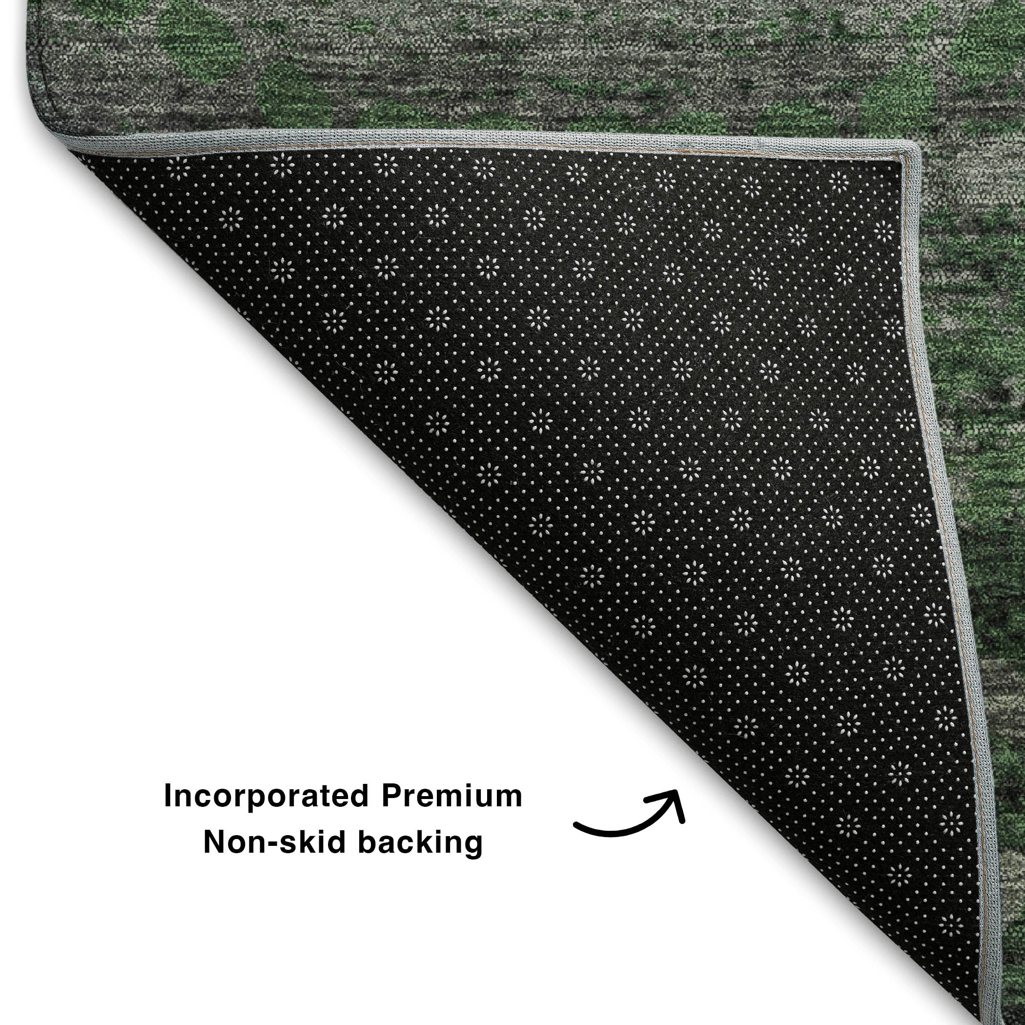 Athens Machine Washable Transitional Olive Green Rug 1'8" x 2'6" #shape_Rectangle