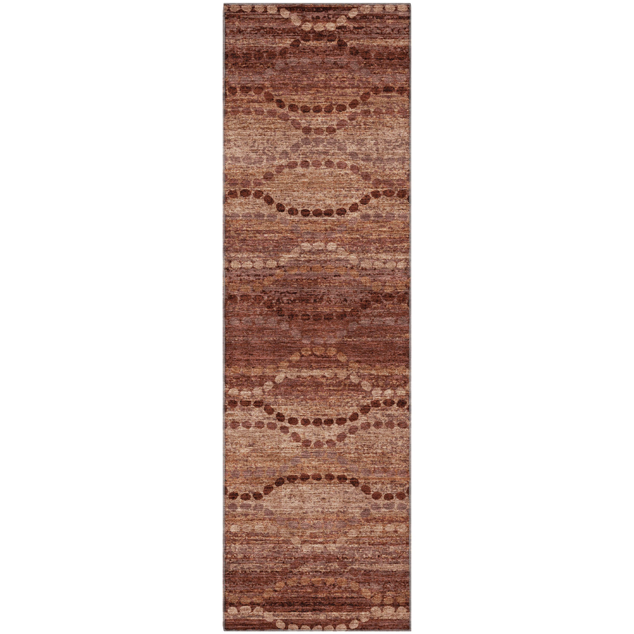Athens Machine Washable Transitional Paprika Orange Rug 2'3" x 7'6" #shape_Runner