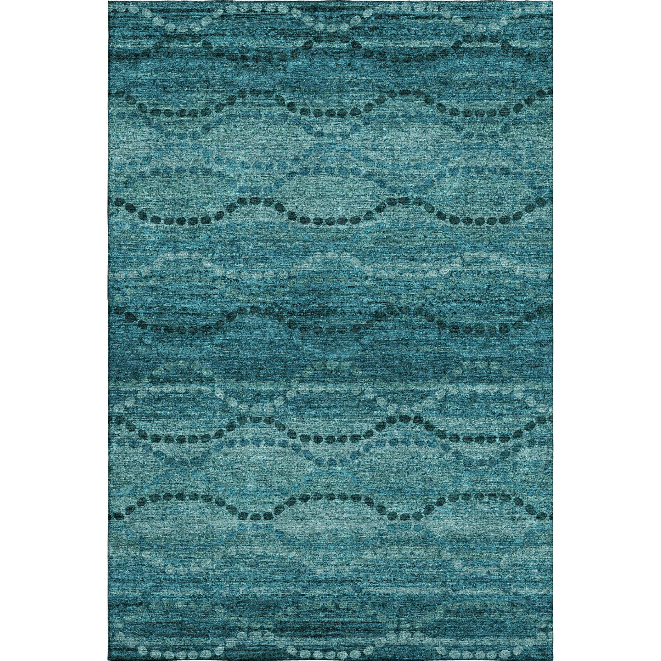 Athens Machine Washable Transitional Turquoise Teal Rug 2'6" x 3'10" #shape_Rectangle