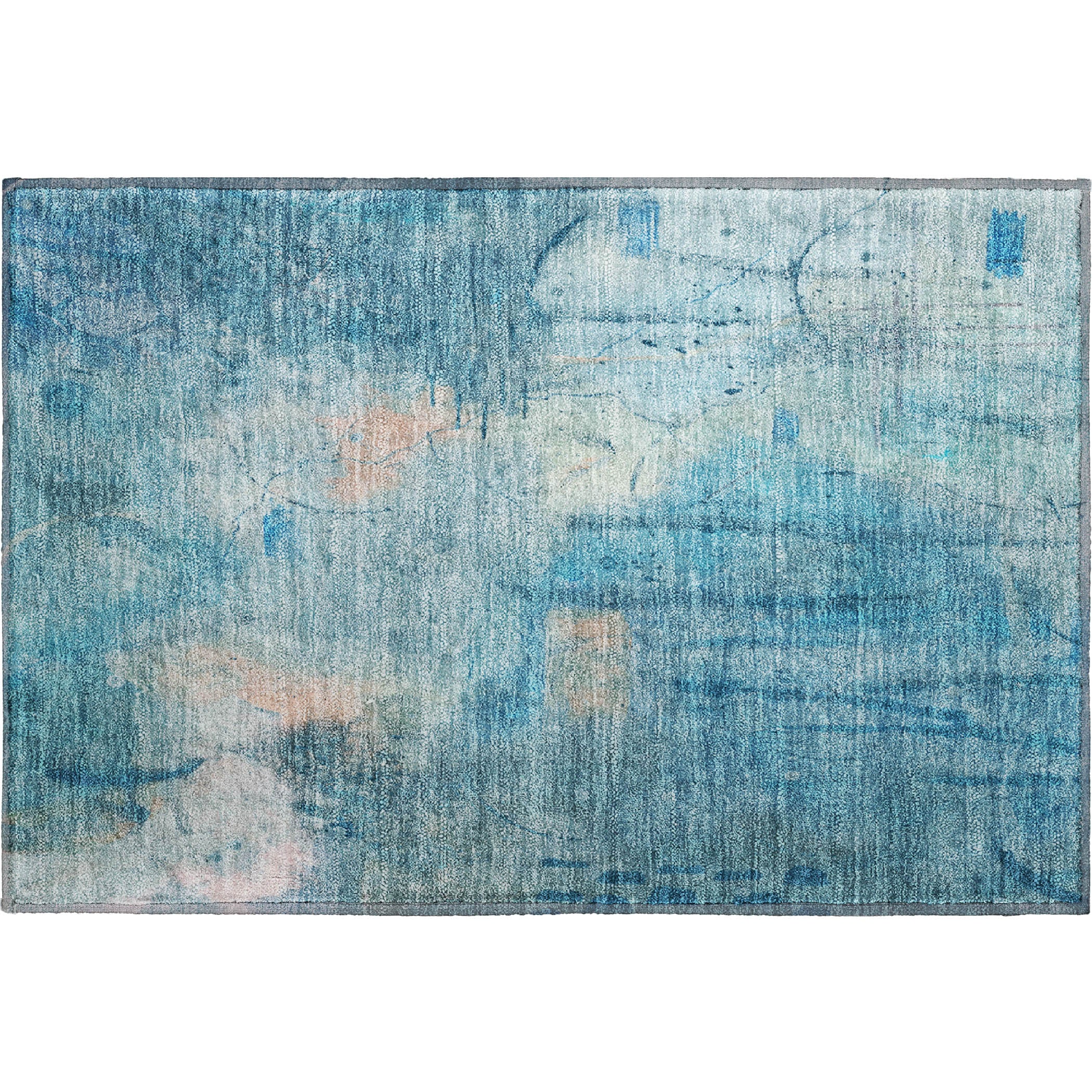 Cusco Machine Washable Transitional Blue Rug 1'8" x 2'6" #shape_Rectangle