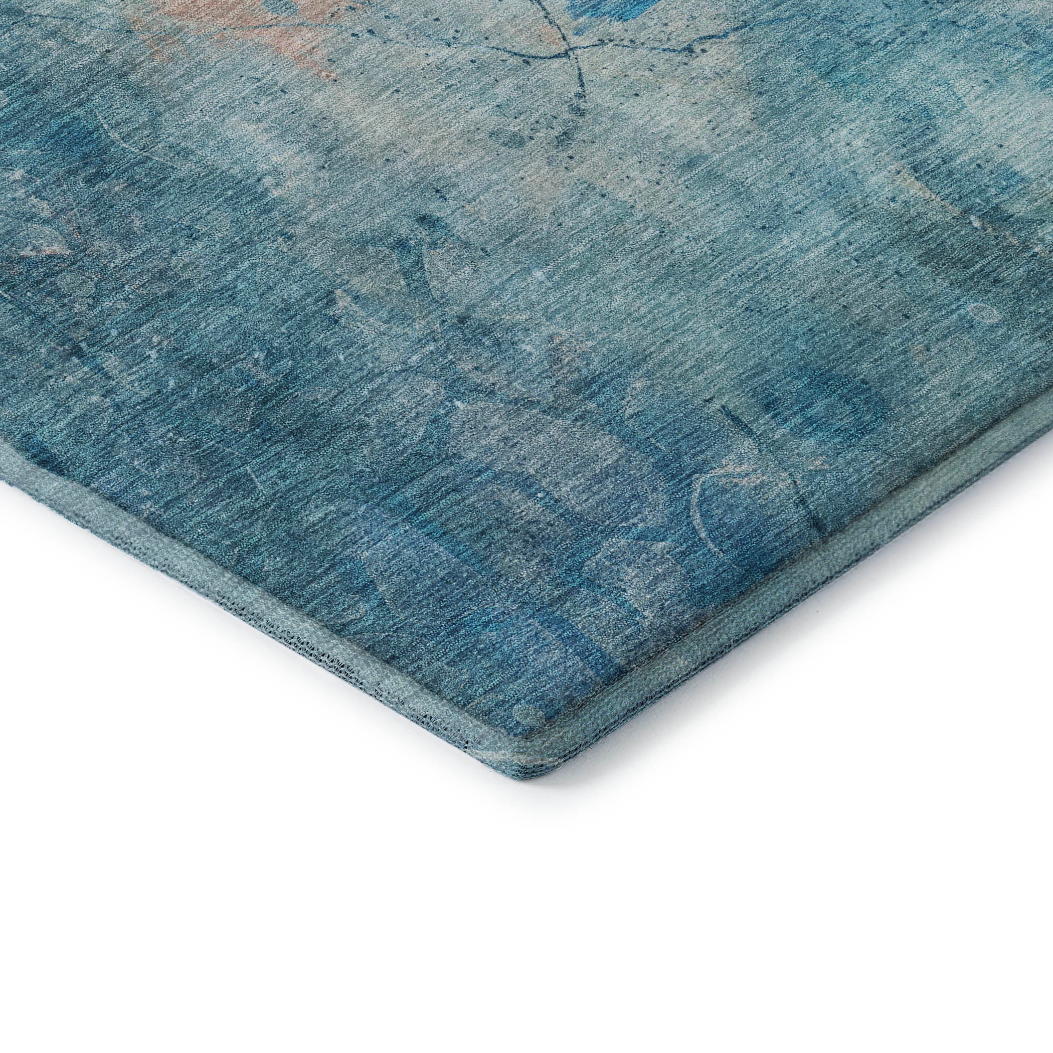 Cusco Machine Washable Transitional Blue Rug 1'8" x 2'6" #shape_Rectangle
