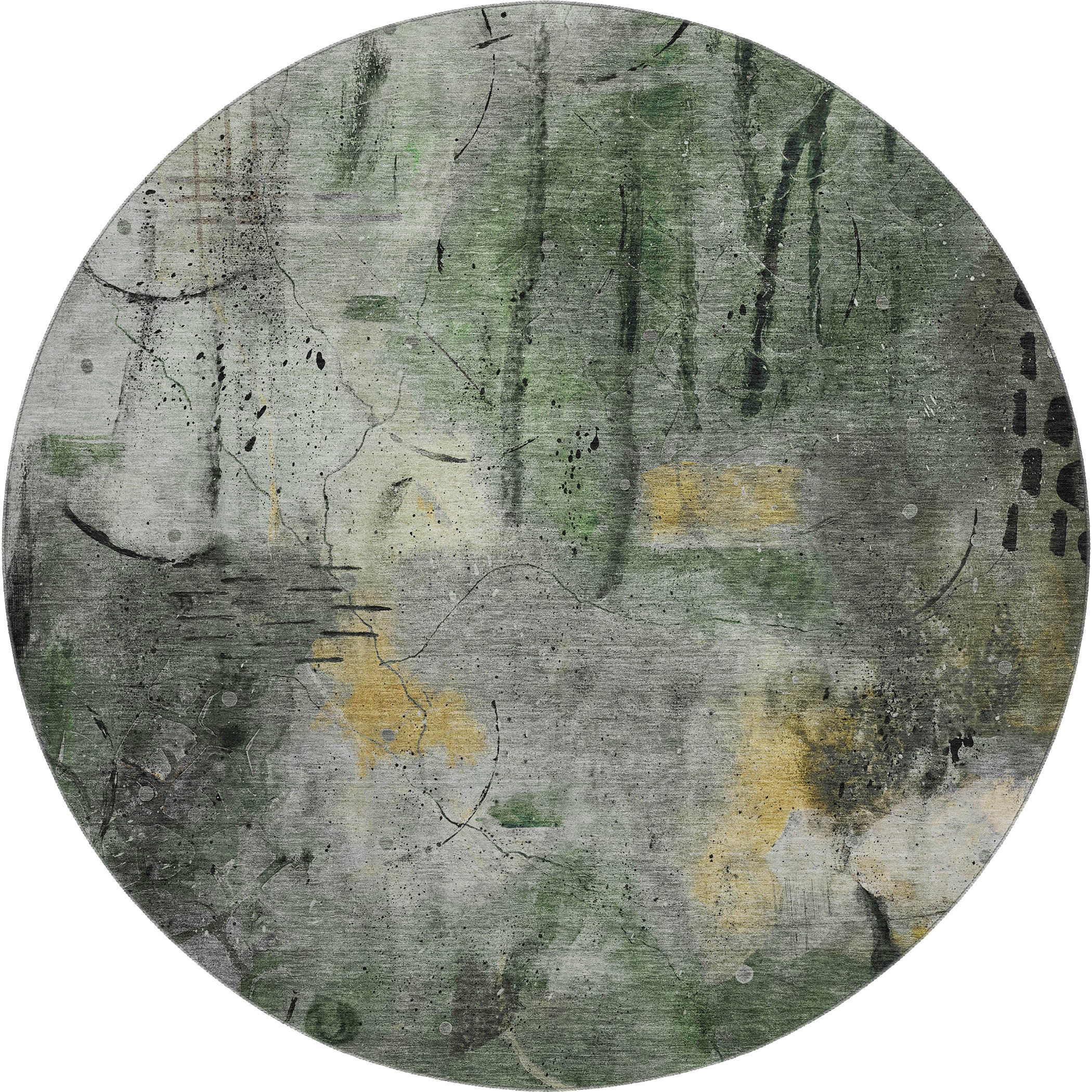 Cusco Machine Washable Transitional Pewter Gray Rug 8' x 8' #shape_Round