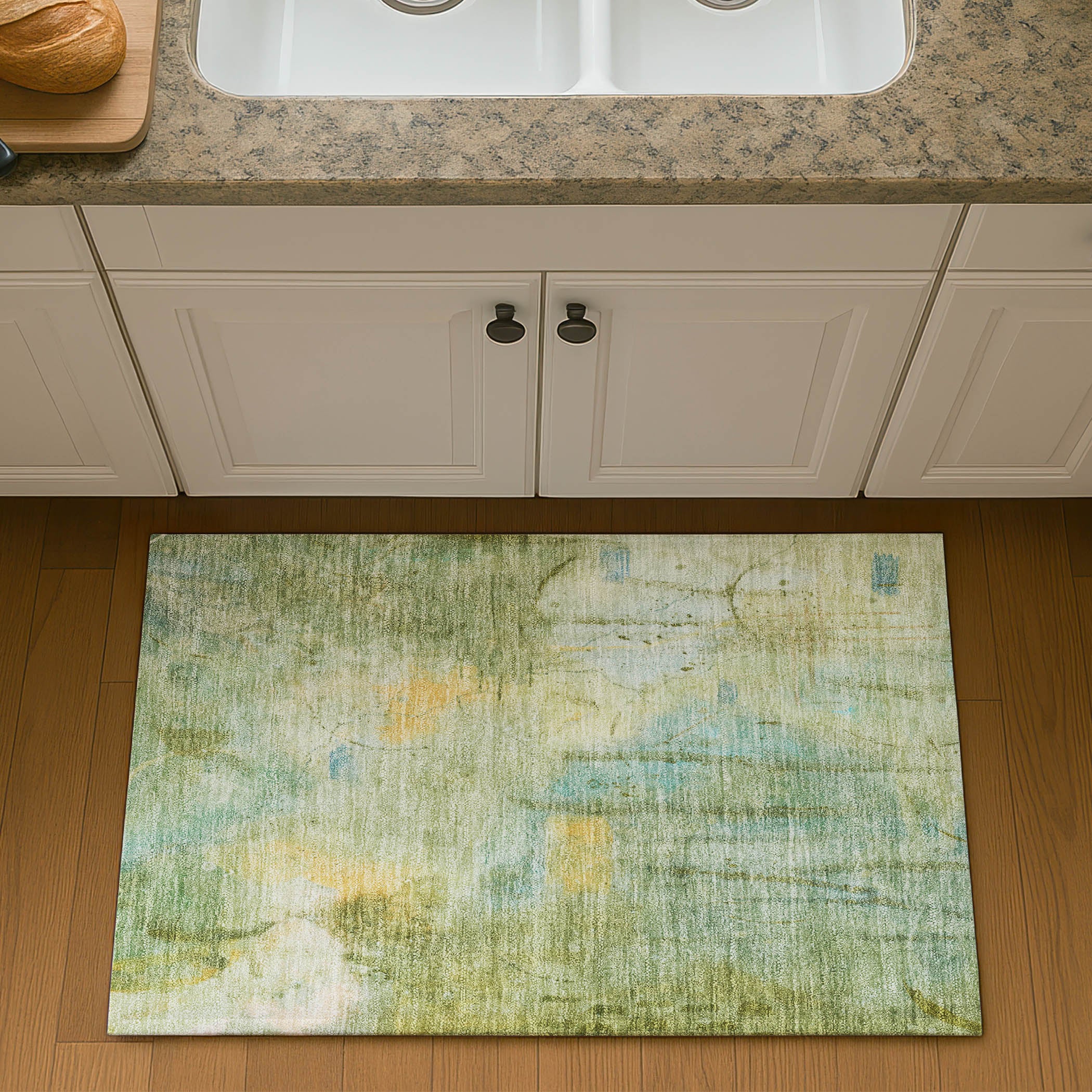 Cusco Machine Washable Transitional Sage Green Rug 1'8" x 2'6" #shape_Rectangle