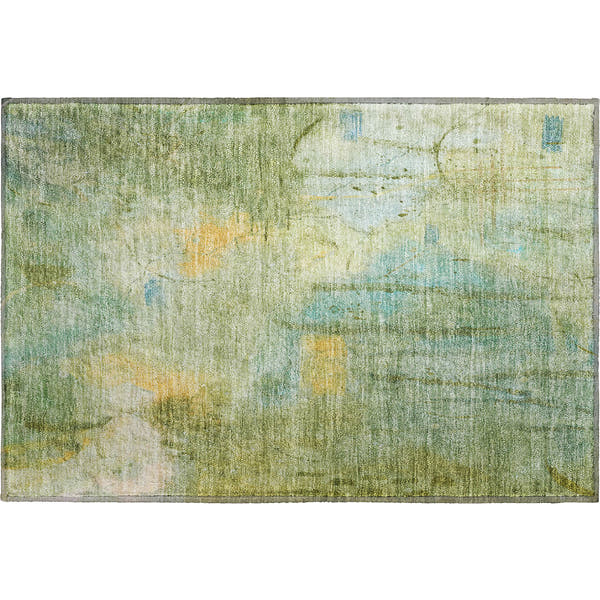 Cusco Machine Washable Transitional Sage Green Rug 1'8" x 2'6"