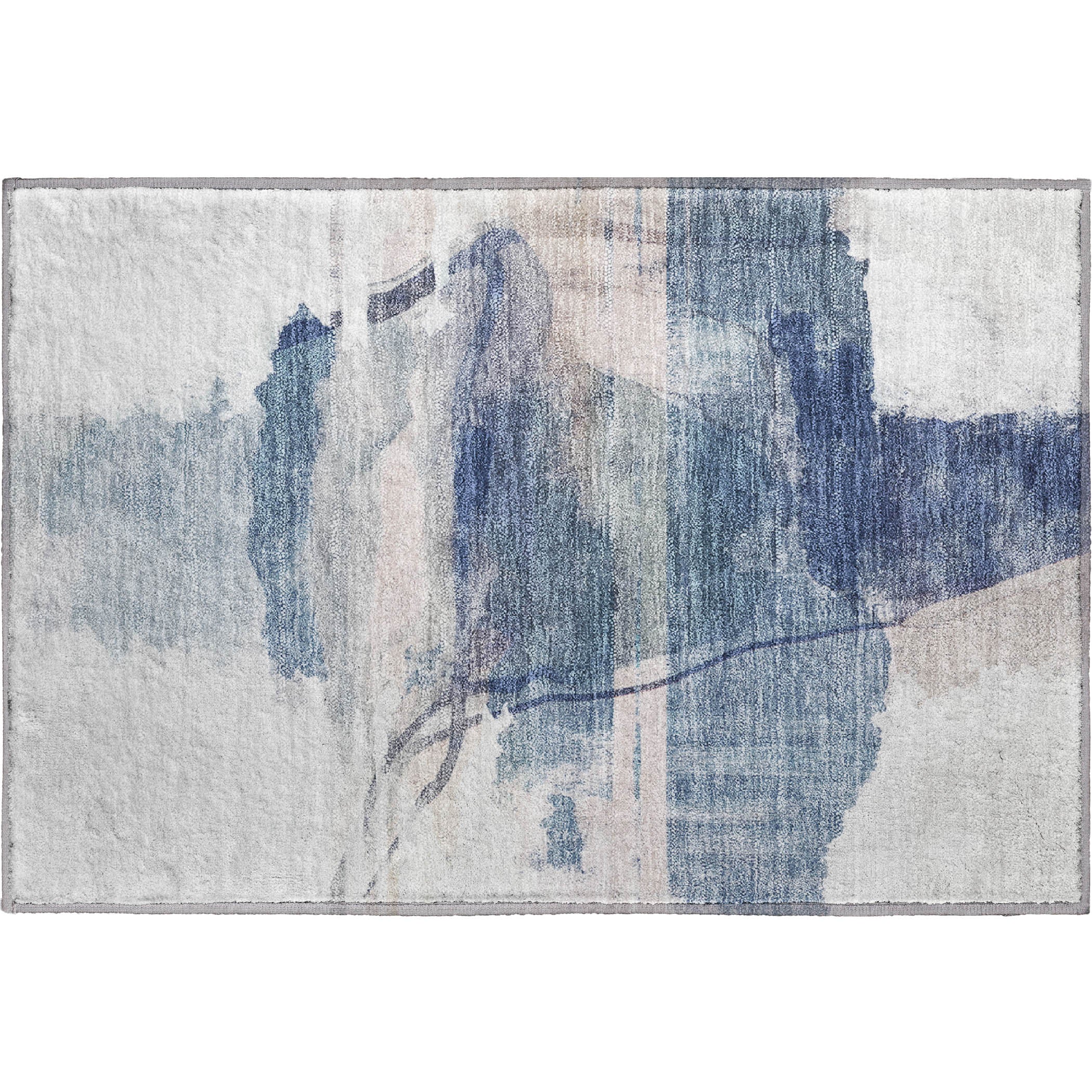 Sarajevo Machine Washable Transitional Blue Rug 1'8" x 2'6" #shape_Rectangle