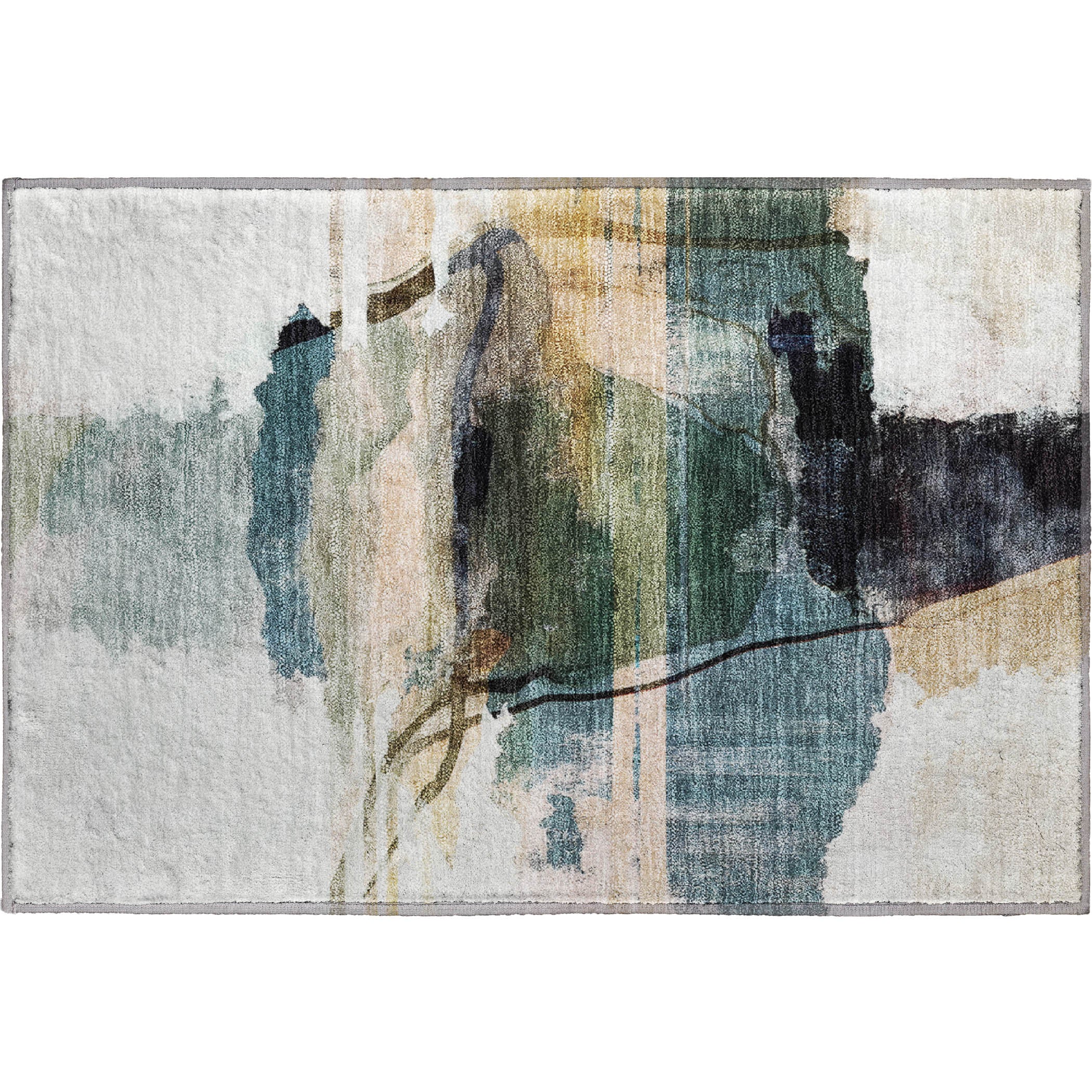 Sarajevo Machine Washable Transitional Green Rug 1'8" x 2'6" #shape_Rectangle