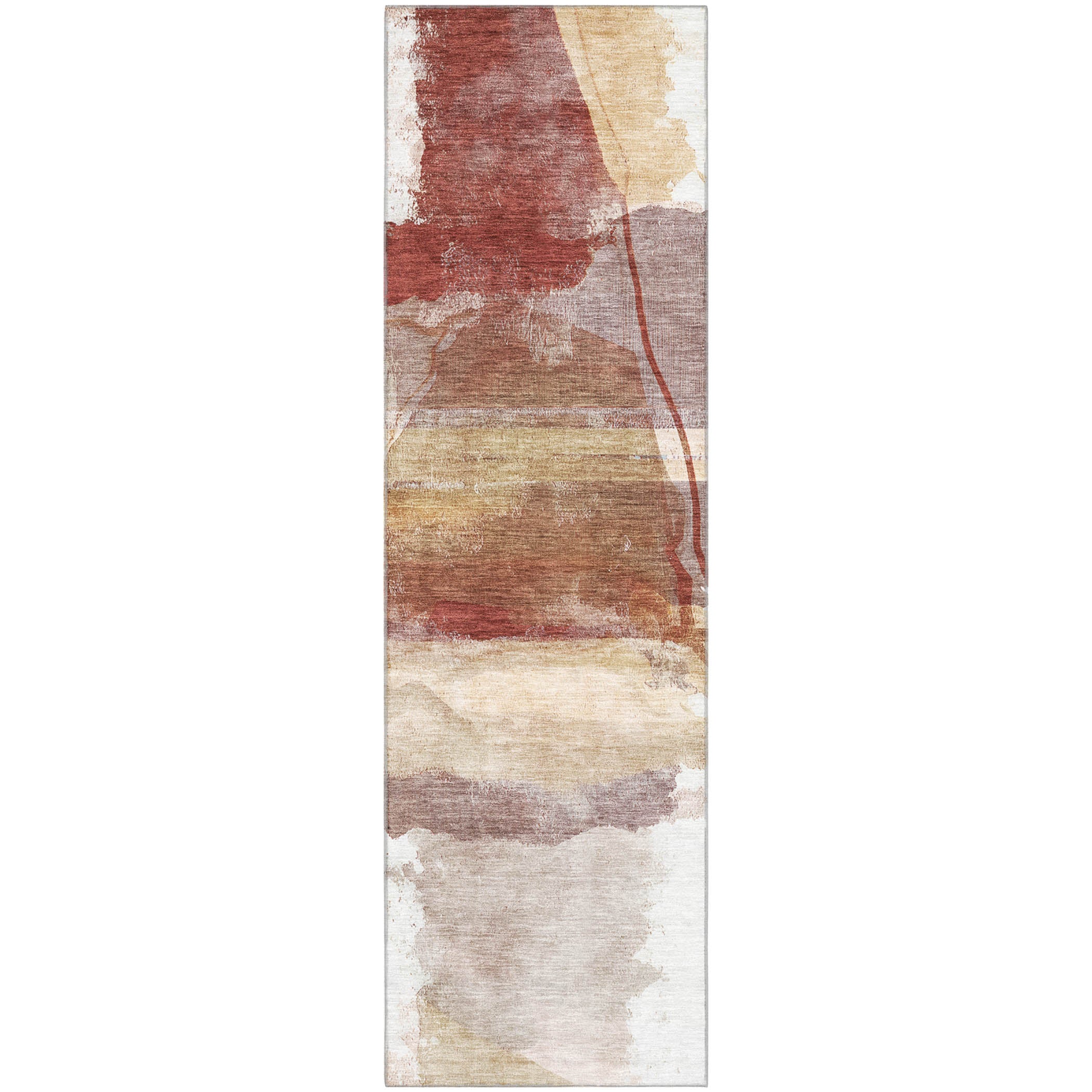 Sarajevo Machine Washable Transitional Terracotta Orange Rug 2'3" x 7'6" #shape_Runner