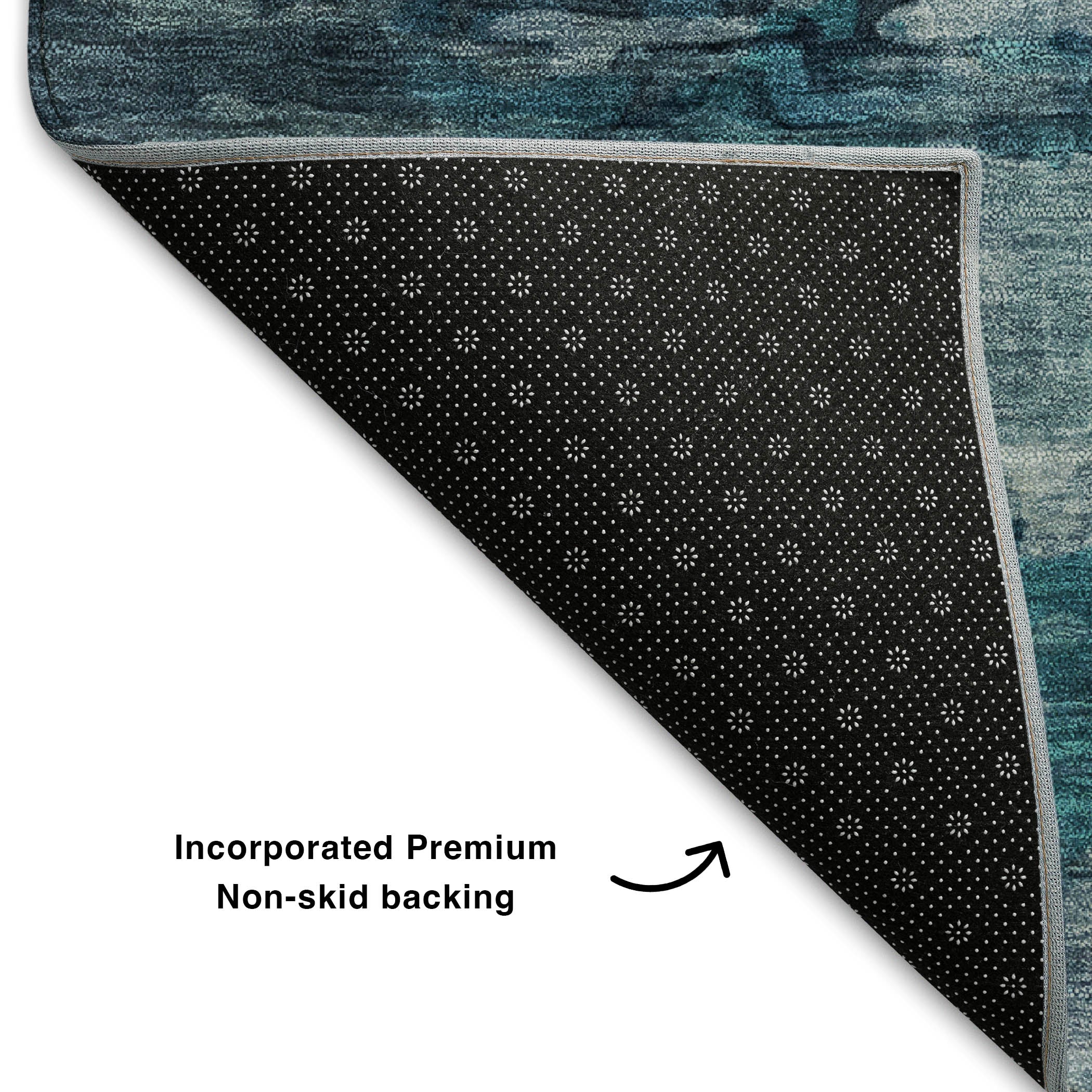 Sarajevo Machine Washable Transitional Blue Rug 1'8" x 2'6" #shape_Rectangle