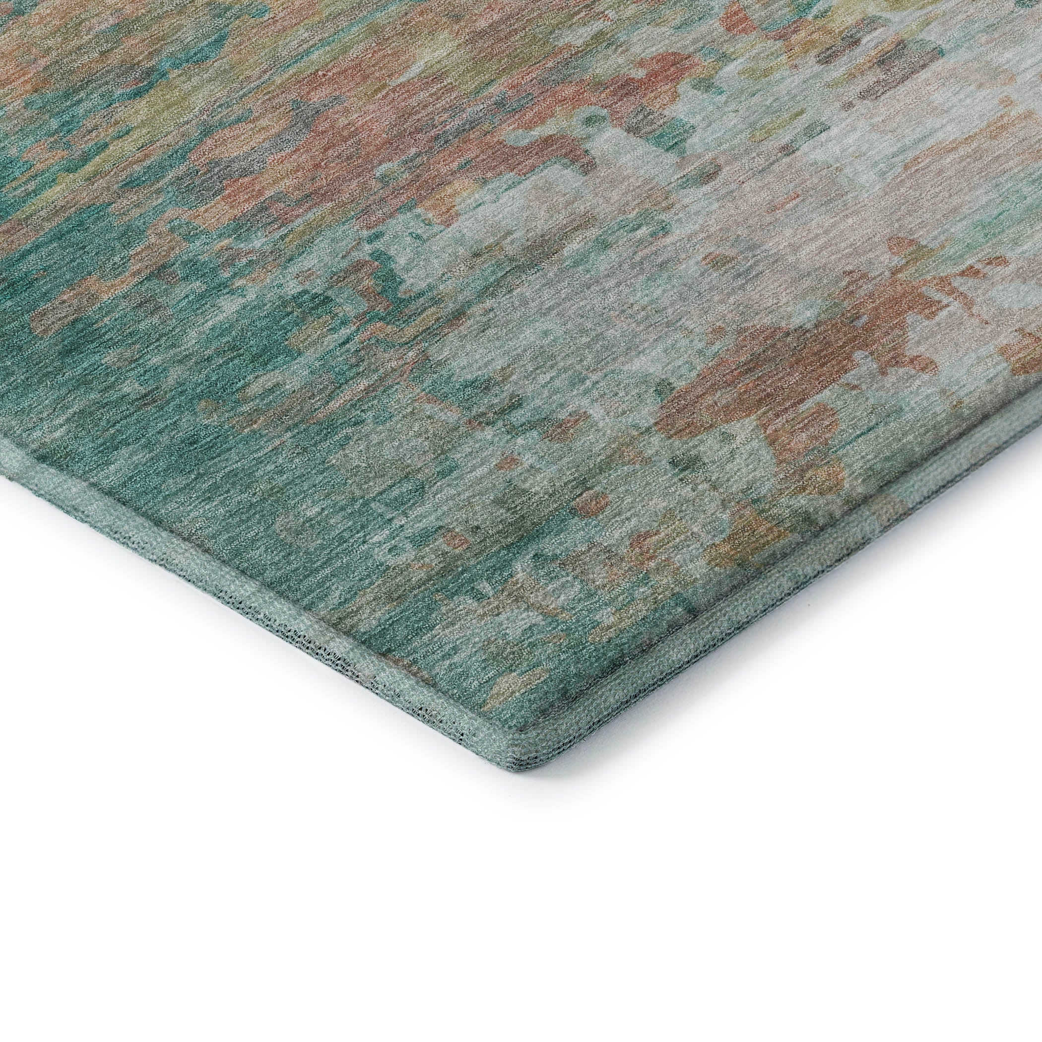 Sarajevo Machine Washable Transitional Teal Rug 1'8" x 2'6" #shape_Rectangle