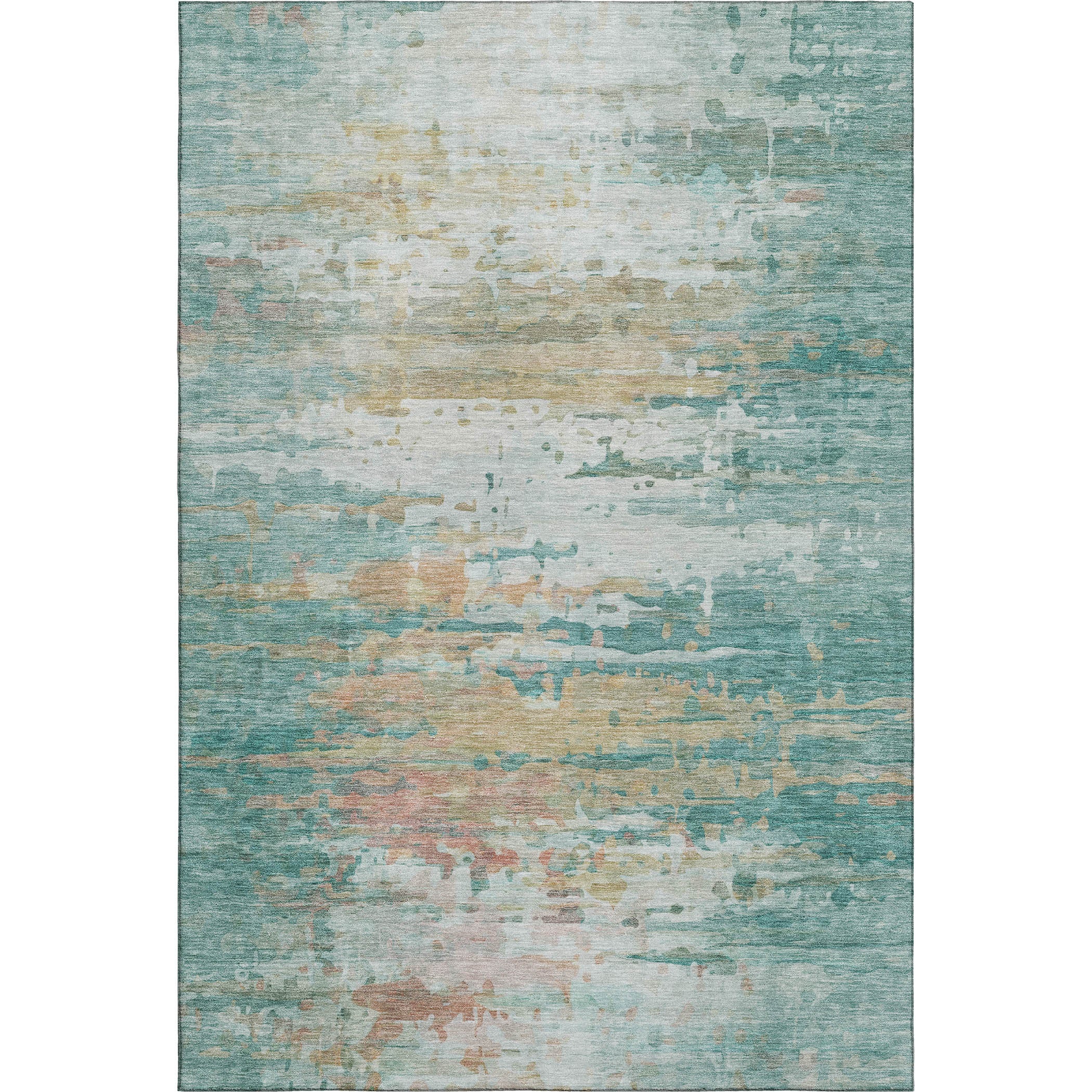 Sarajevo Machine Washable Transitional Teal Rug 2'6" x 3'10" #shape_Rectangle