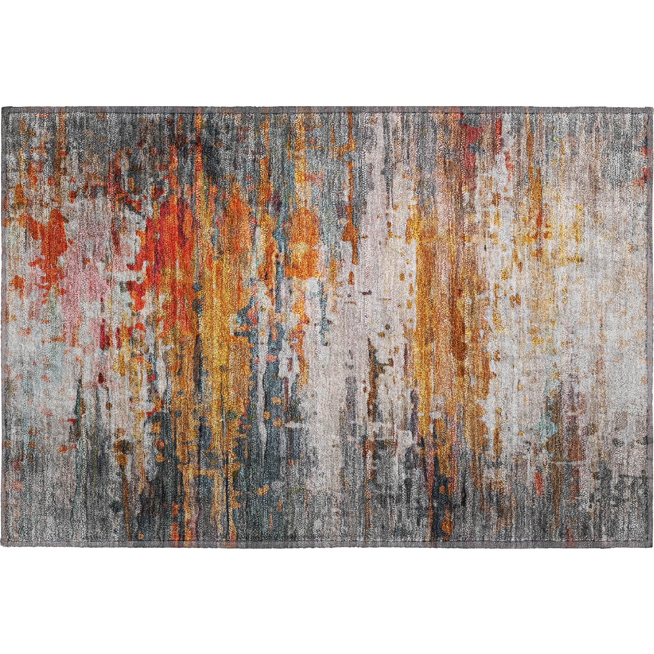 Sarajevo Machine Washable Transitional Terracotta Orange Rug 1'8" x 2'6" #shape_Rectangle