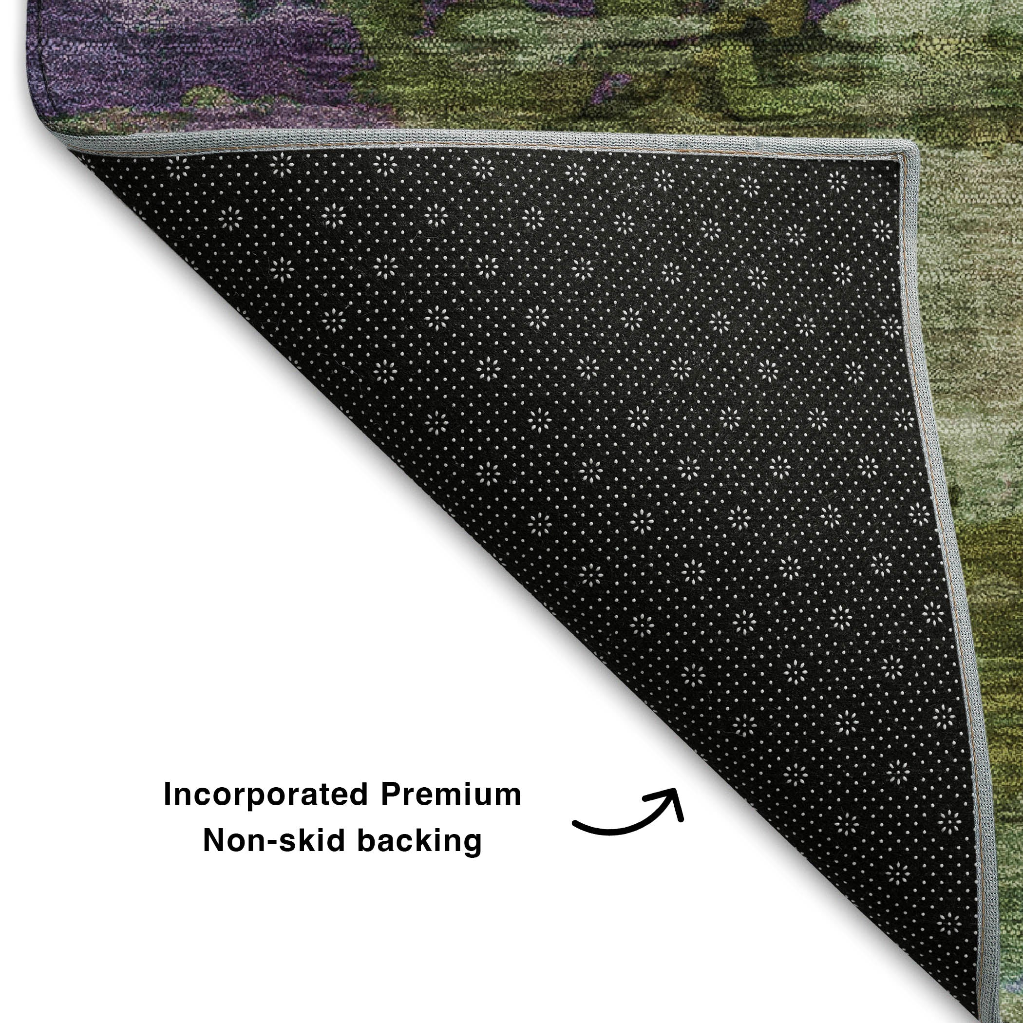 Oaxaca Machine Washable Transitional Green Rug 1'8" x 2'6" #shape_Rectangle