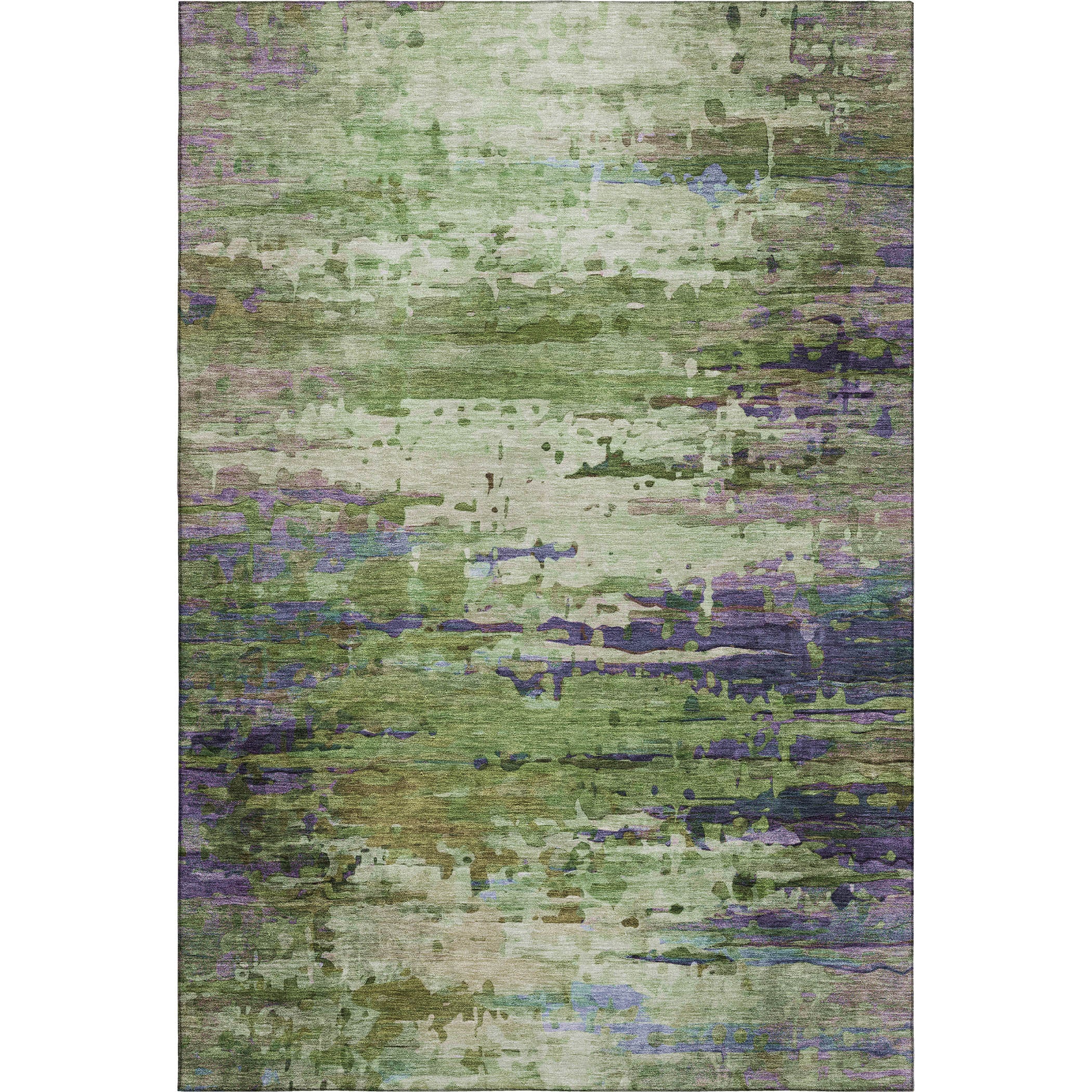 Oaxaca Machine Washable Transitional Green Rug 2'6" x 3'10" #shape_Rectangle