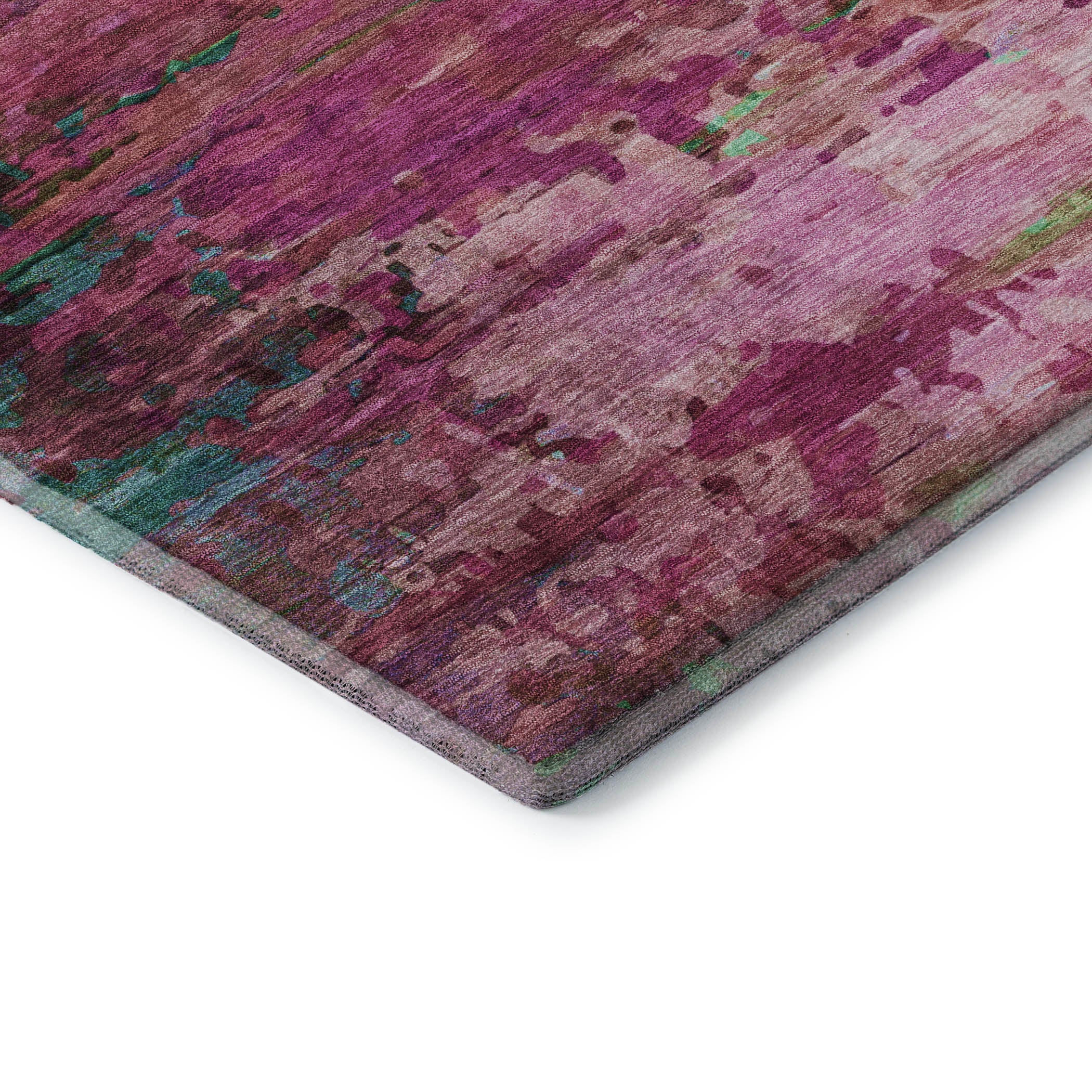 Oaxaca Machine Washable Transitional Pink Rug 1'8" x 2'6" #shape_Rectangle