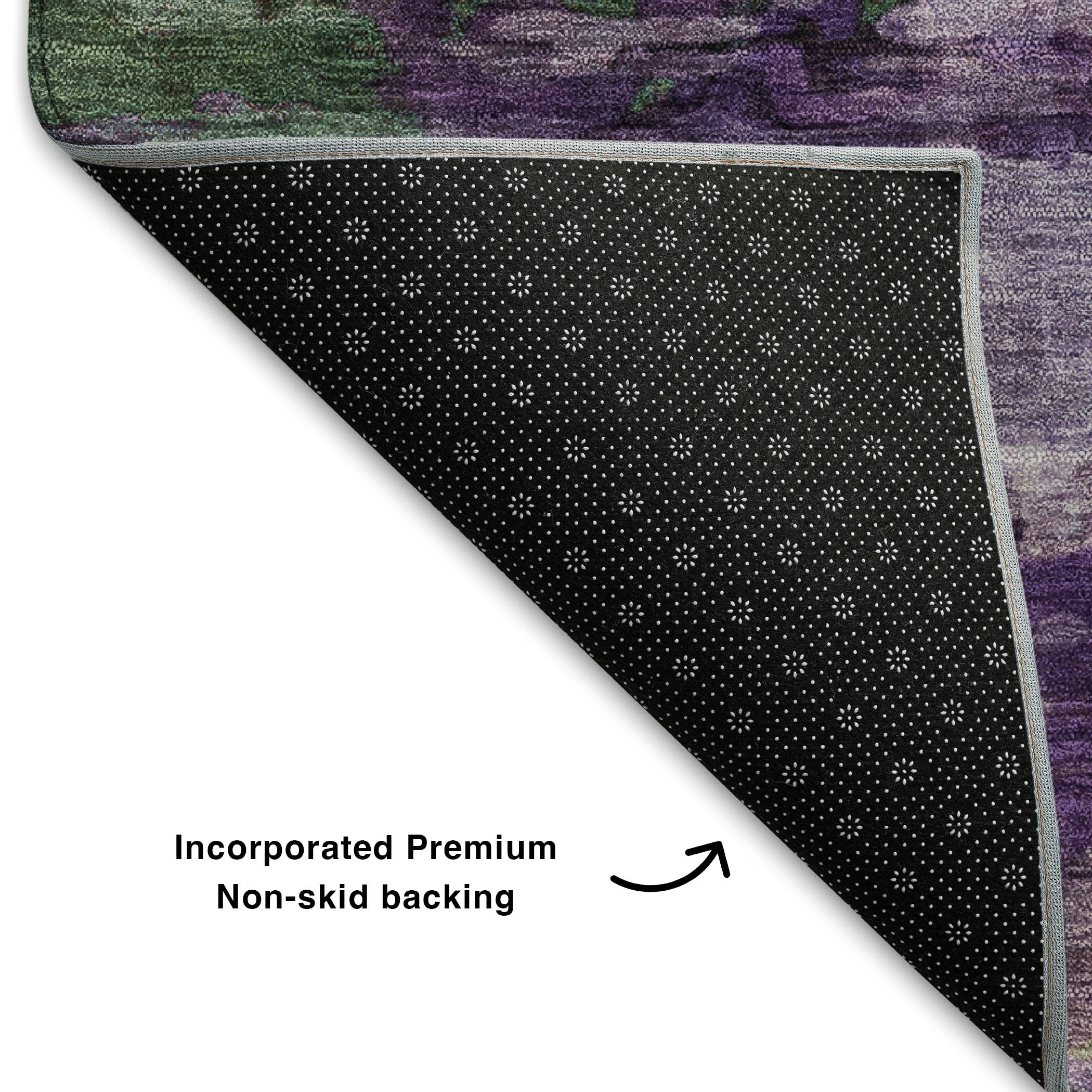 Oaxaca Machine Washable Transitional Purple Rug 1'8" x 2'6" #shape_Rectangle