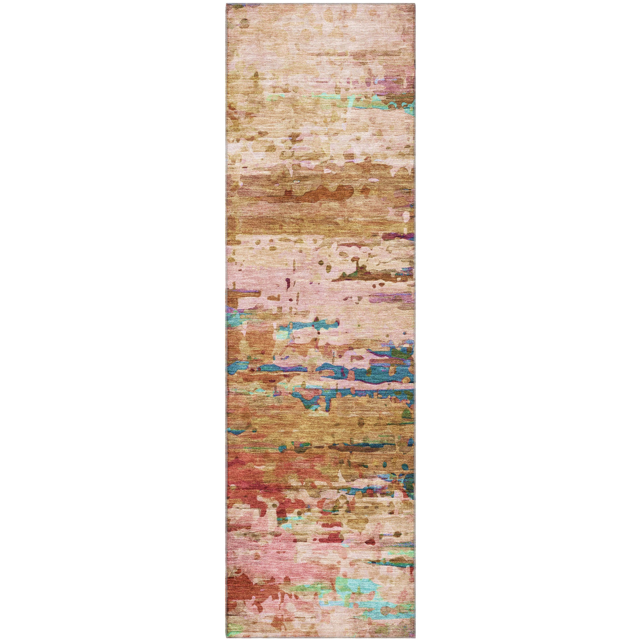 Oaxaca Machine Washable Transitional Sage Green Rug 2'3" x 7'6" #shape_Runner