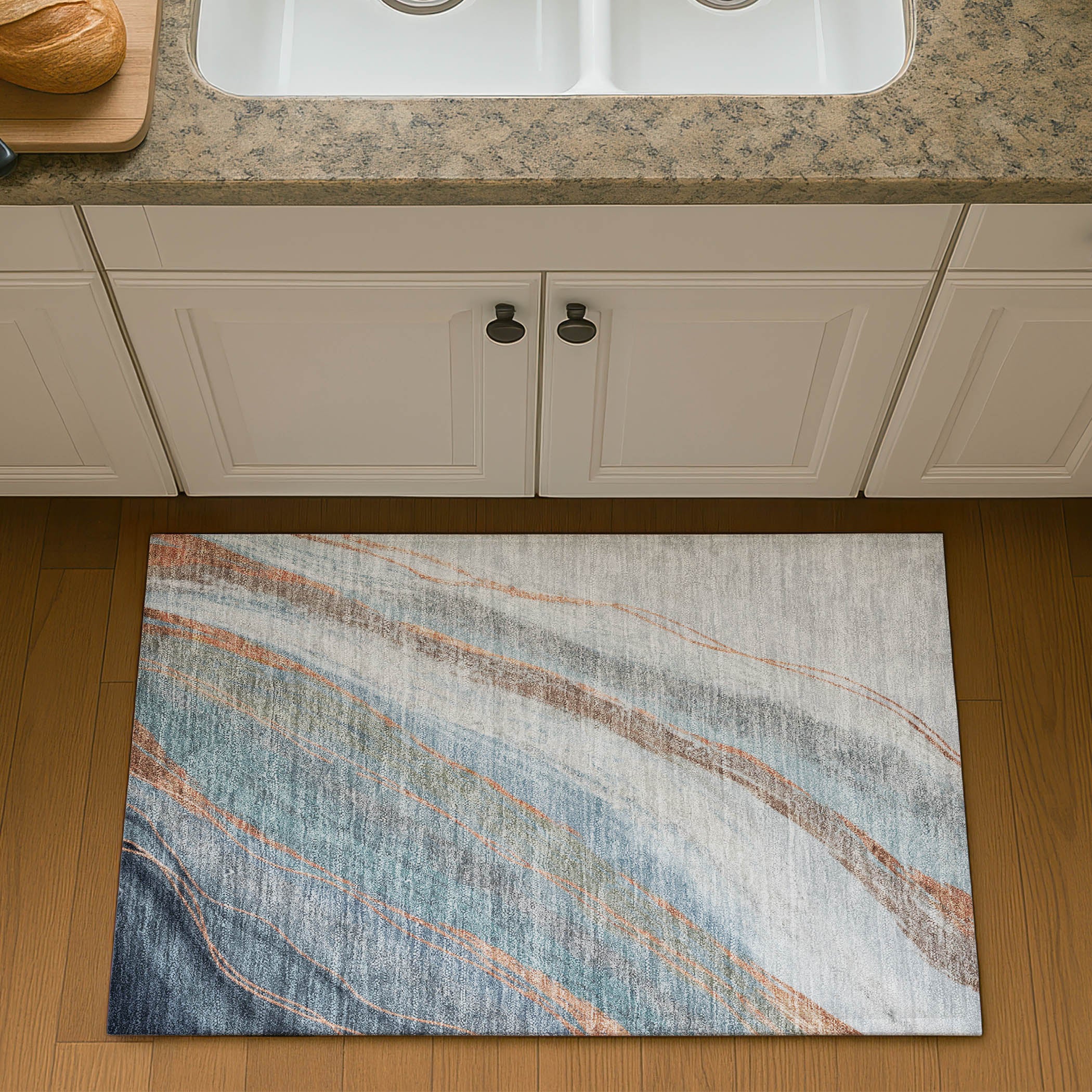 Kyoto Machine Washable Transitional Blue Rug 1'8" x 2'6" #shape_Rectangle