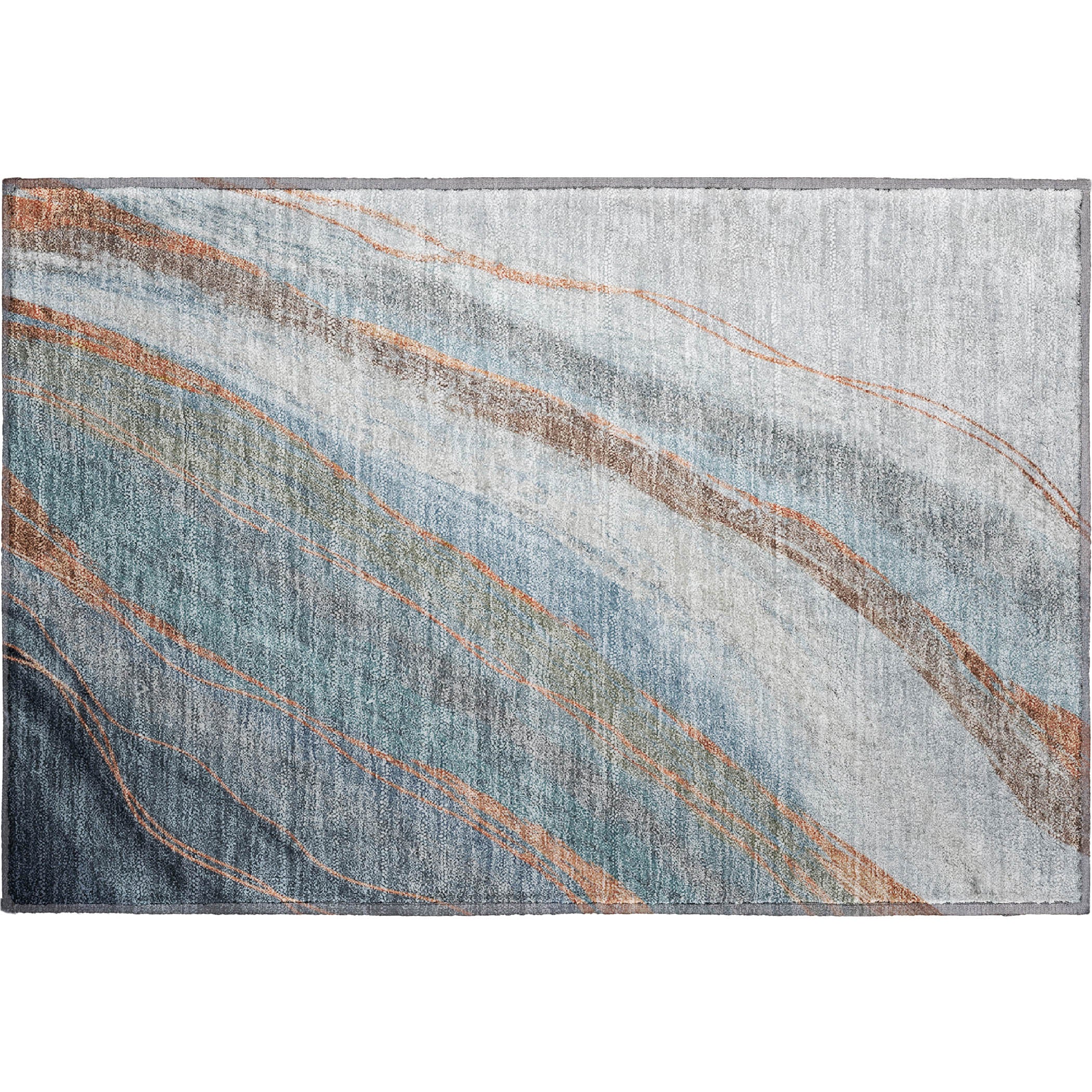 Kyoto Machine Washable Transitional Blue Rug 1'8" x 2'6" #shape_Rectangle