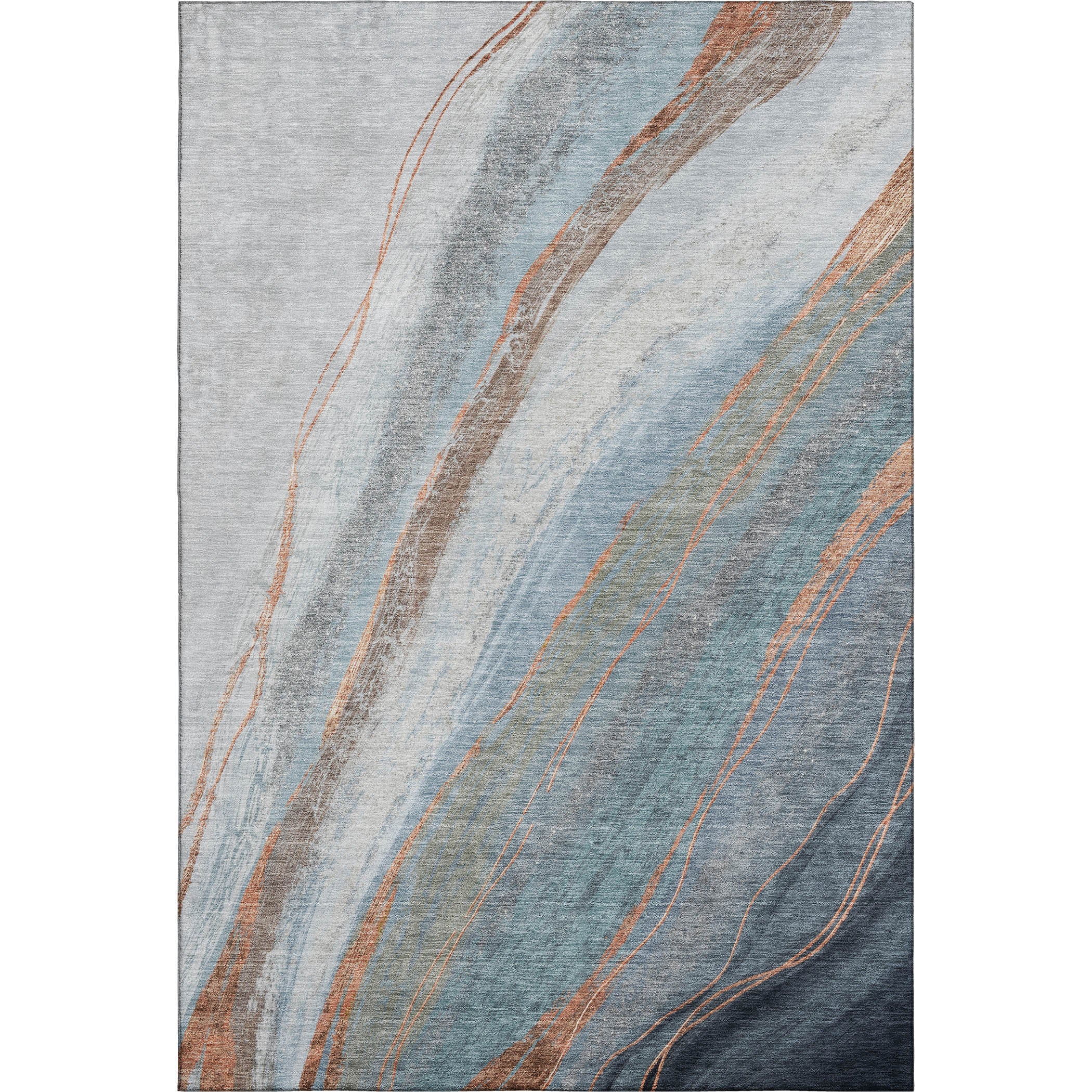 Kyoto Machine Washable Transitional Blue Rug 2'6" x 3'10" #shape_Rectangle