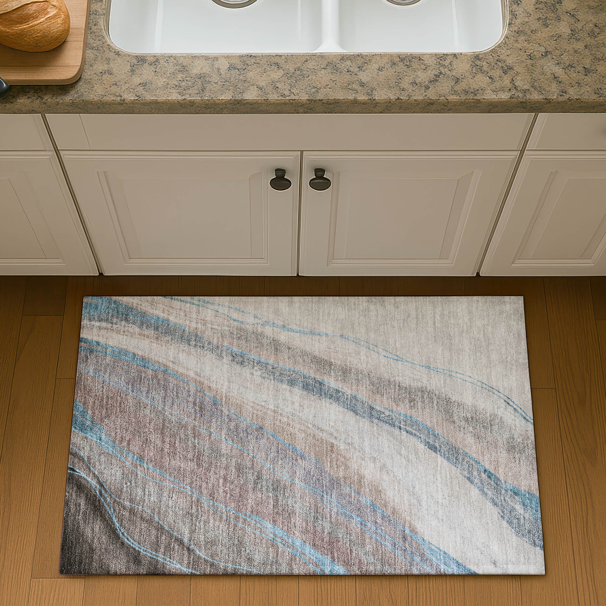 Kyoto Machine Washable Transitional Brown Rug 1'8" x 2'6" #shape_Rectangle