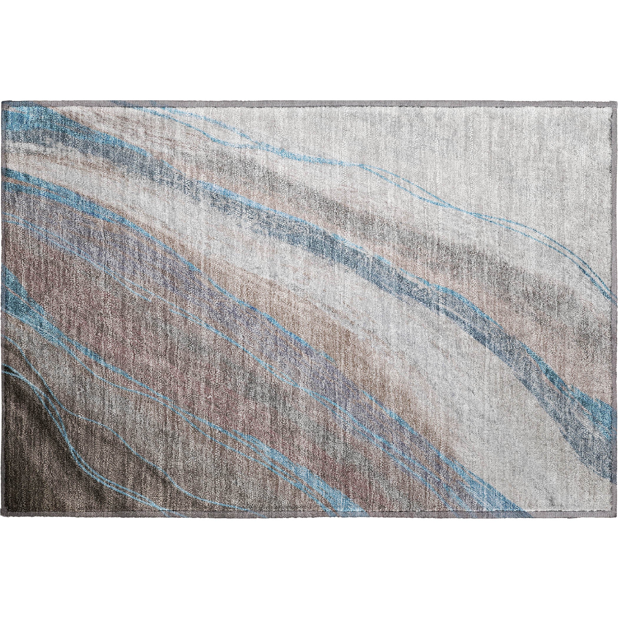 Kyoto Machine Washable Transitional Brown Rug 1'8" x 2'6" #shape_Rectangle