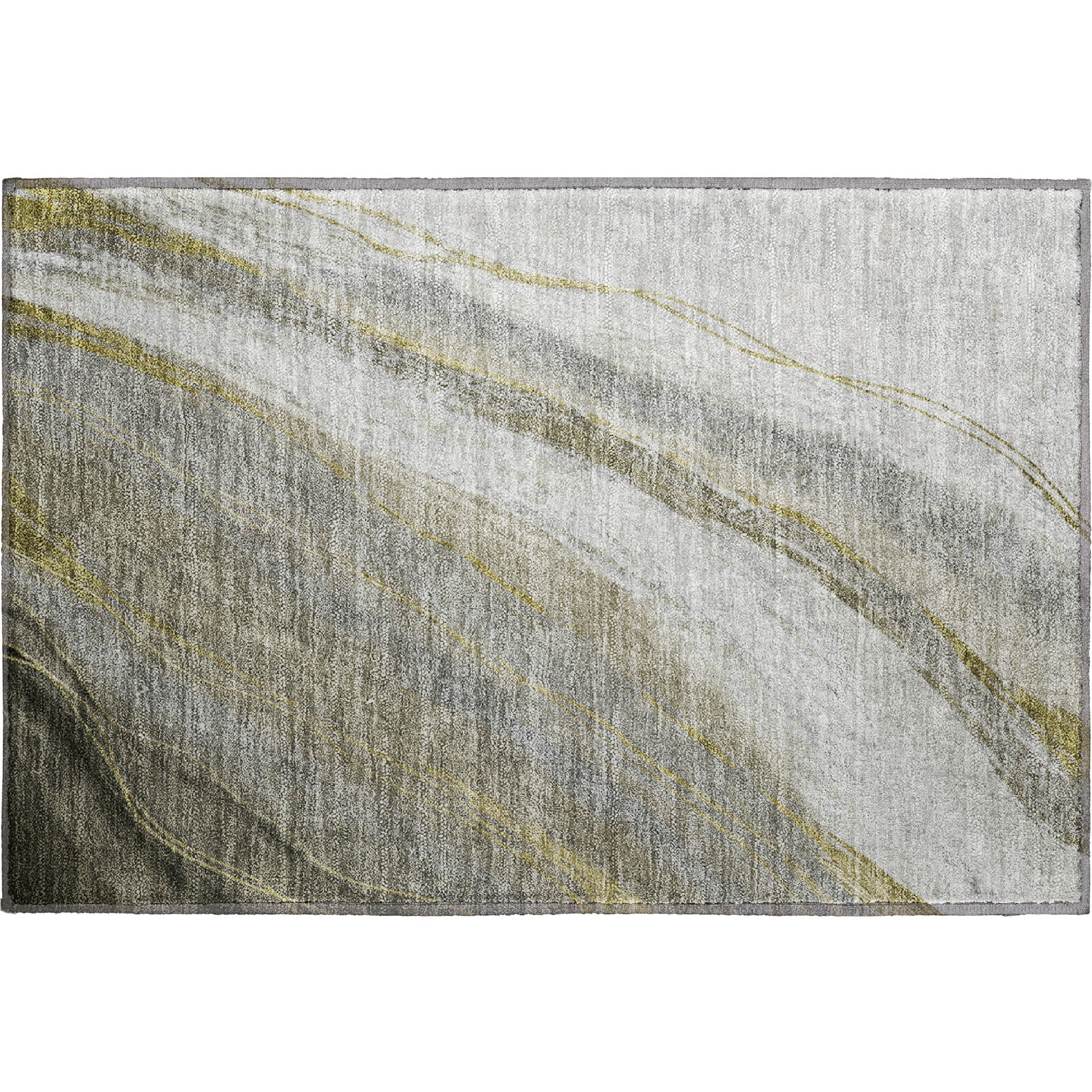 Kyoto Machine Washable Transitional Pewter Gray Rug 1'8" x 2'6" #shape_Rectangle