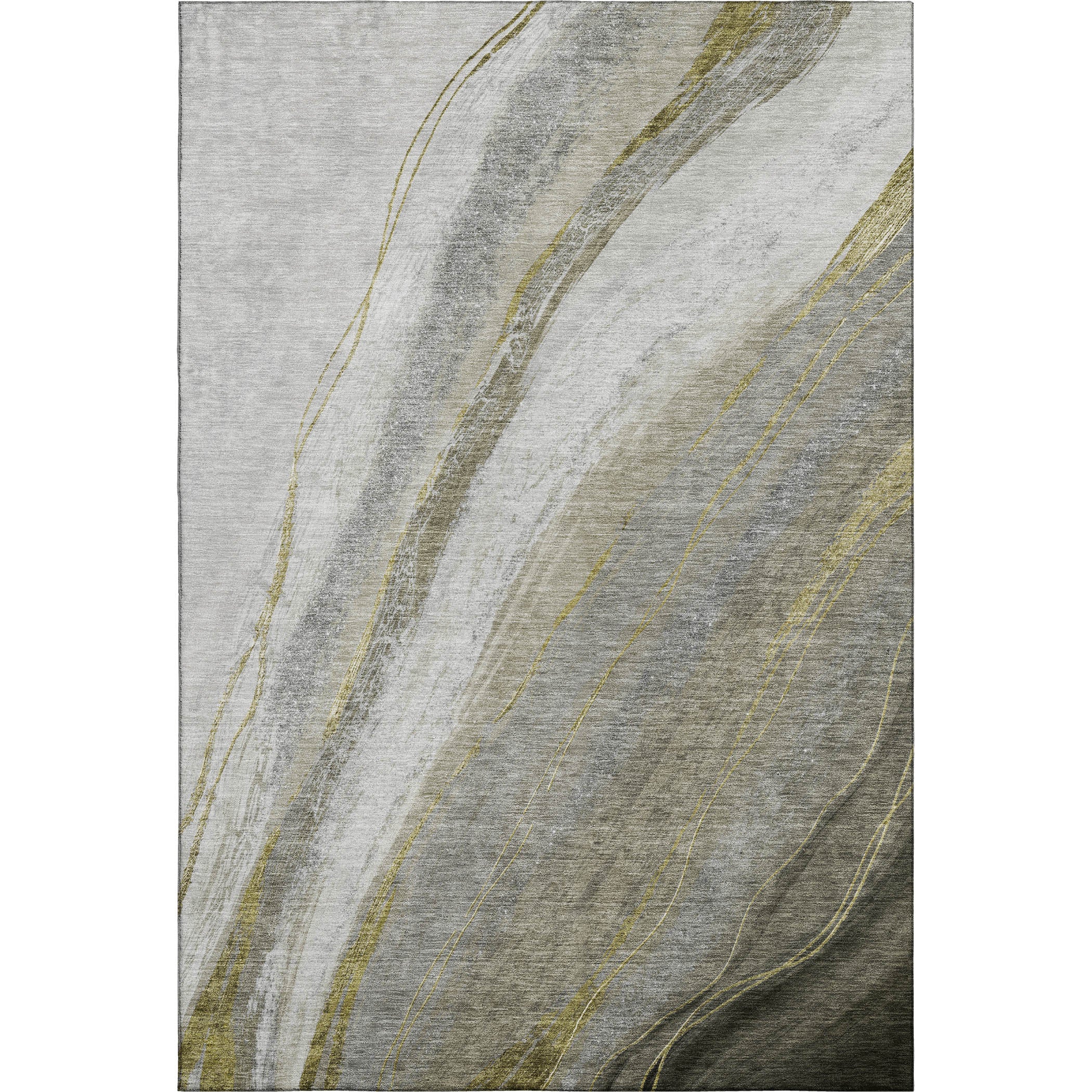 Kyoto Machine Washable Transitional Pewter Gray Rug 2'6" x 3'10" #shape_Rectangle