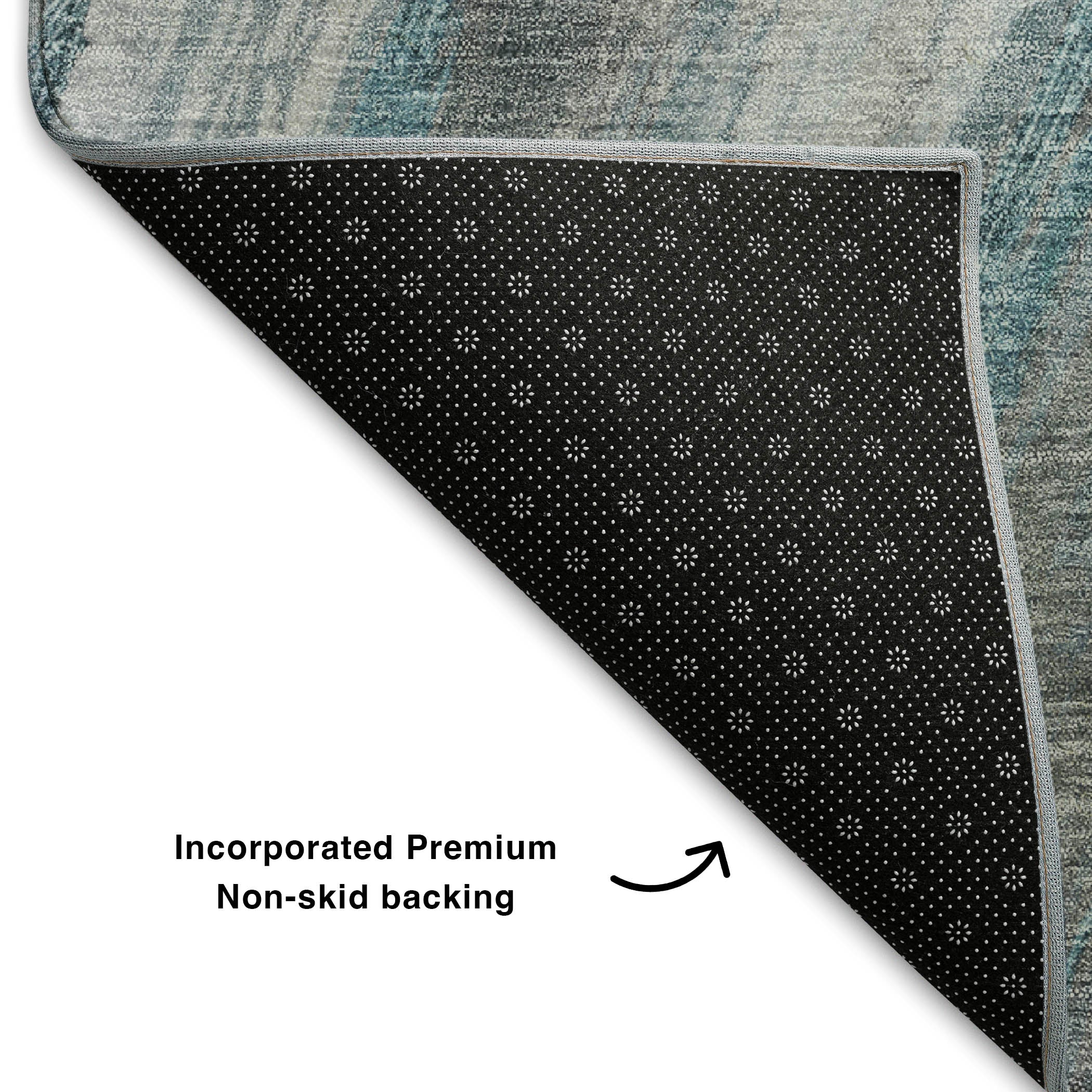 Kyoto Machine Washable Transitional Teal Rug 1'8" x 2'6" #shape_Rectangle