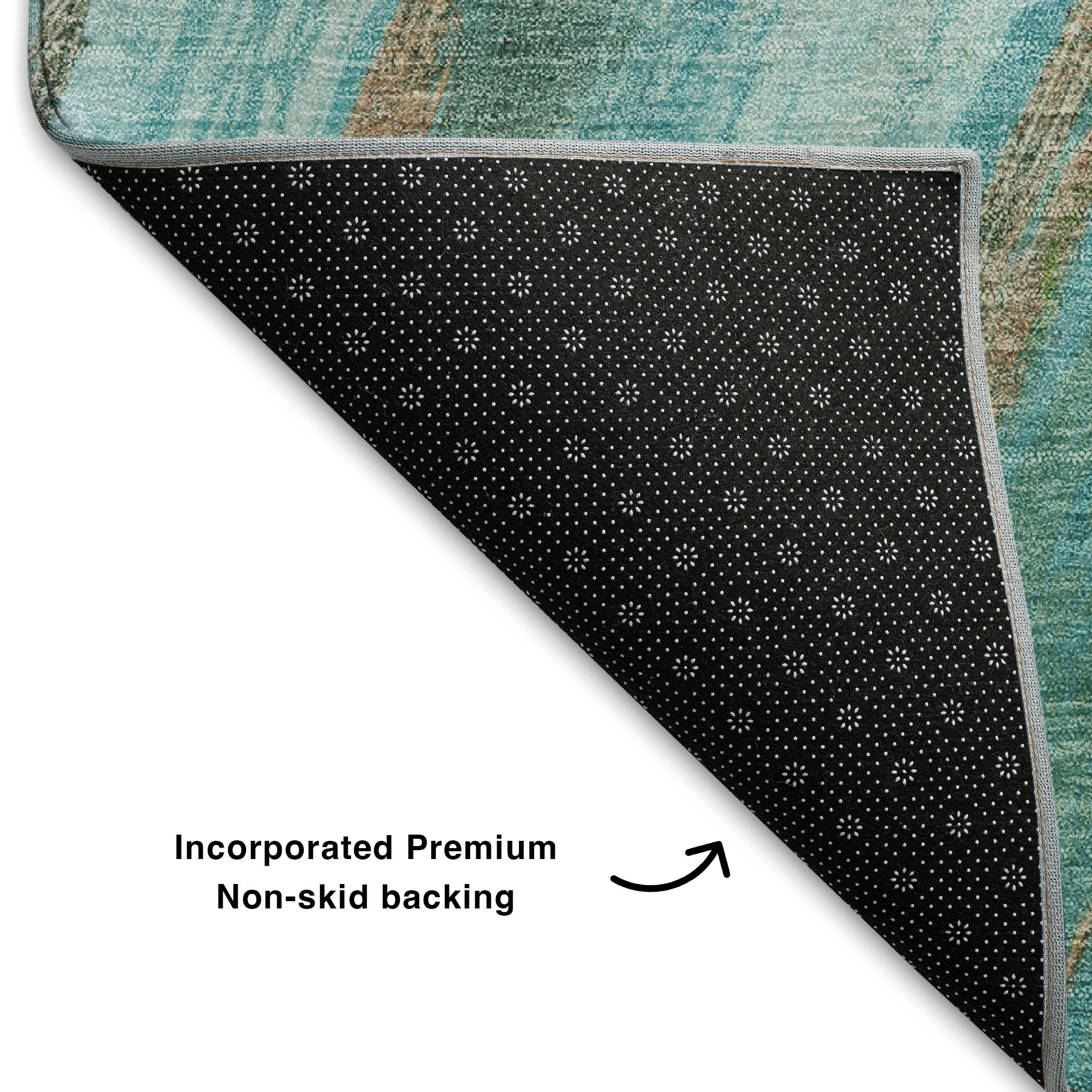 Kyoto Machine Washable Transitional Turquoise Teal Rug 1'8" x 2'6" #shape_Rectangle