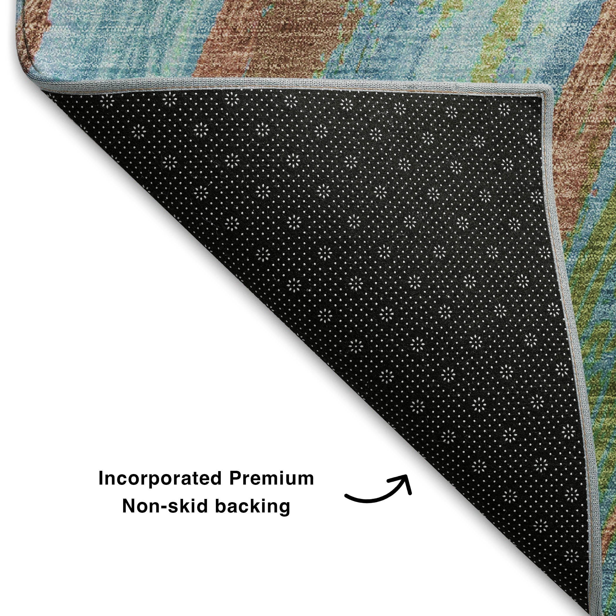 Florence Machine Washable Transitional Blue Rug 1'8" x 2'6" #shape_Rectangle