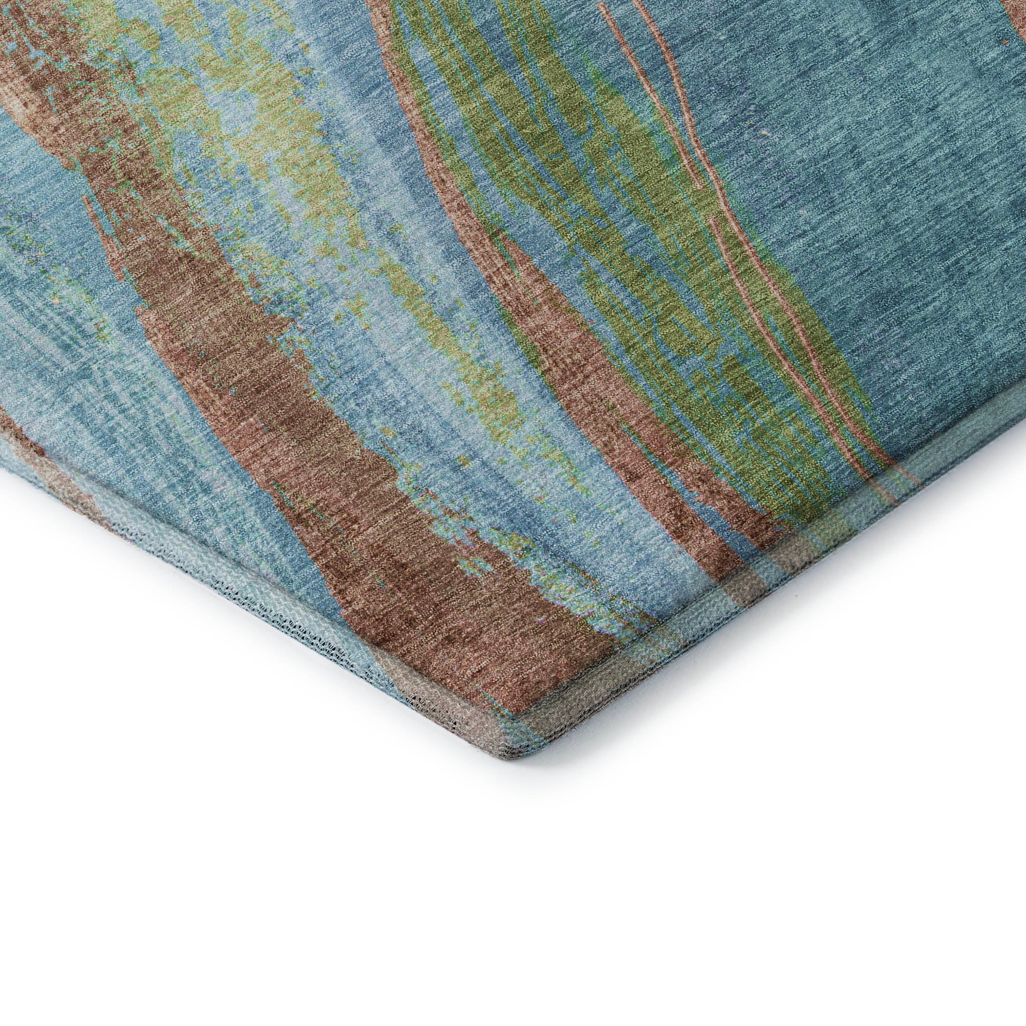 Florence Machine Washable Transitional Blue Rug 1'8" x 2'6" #shape_Rectangle