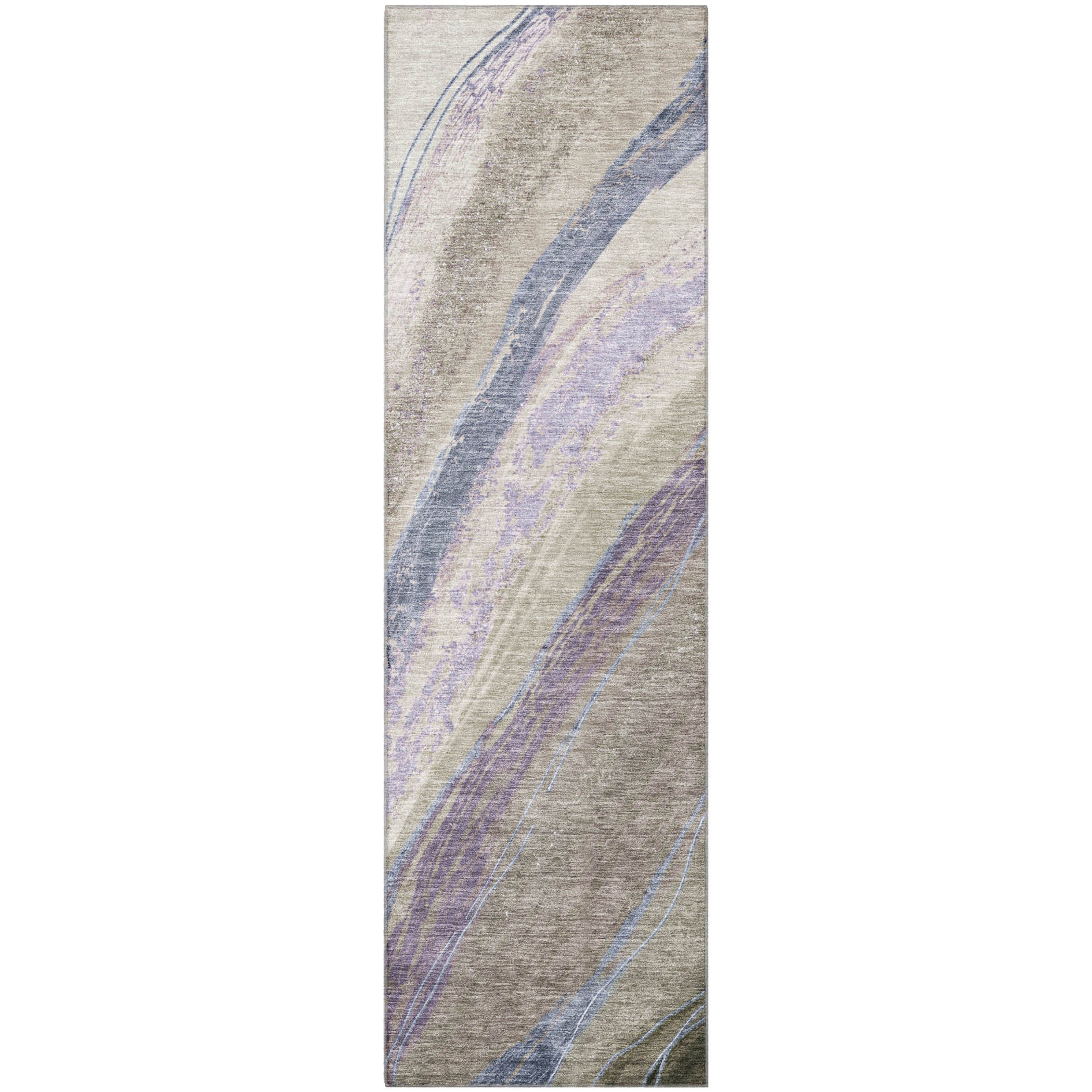 Florence Machine Washable Transitional Mocha Brown Rug 2'3" x 7'6" #shape_Runner