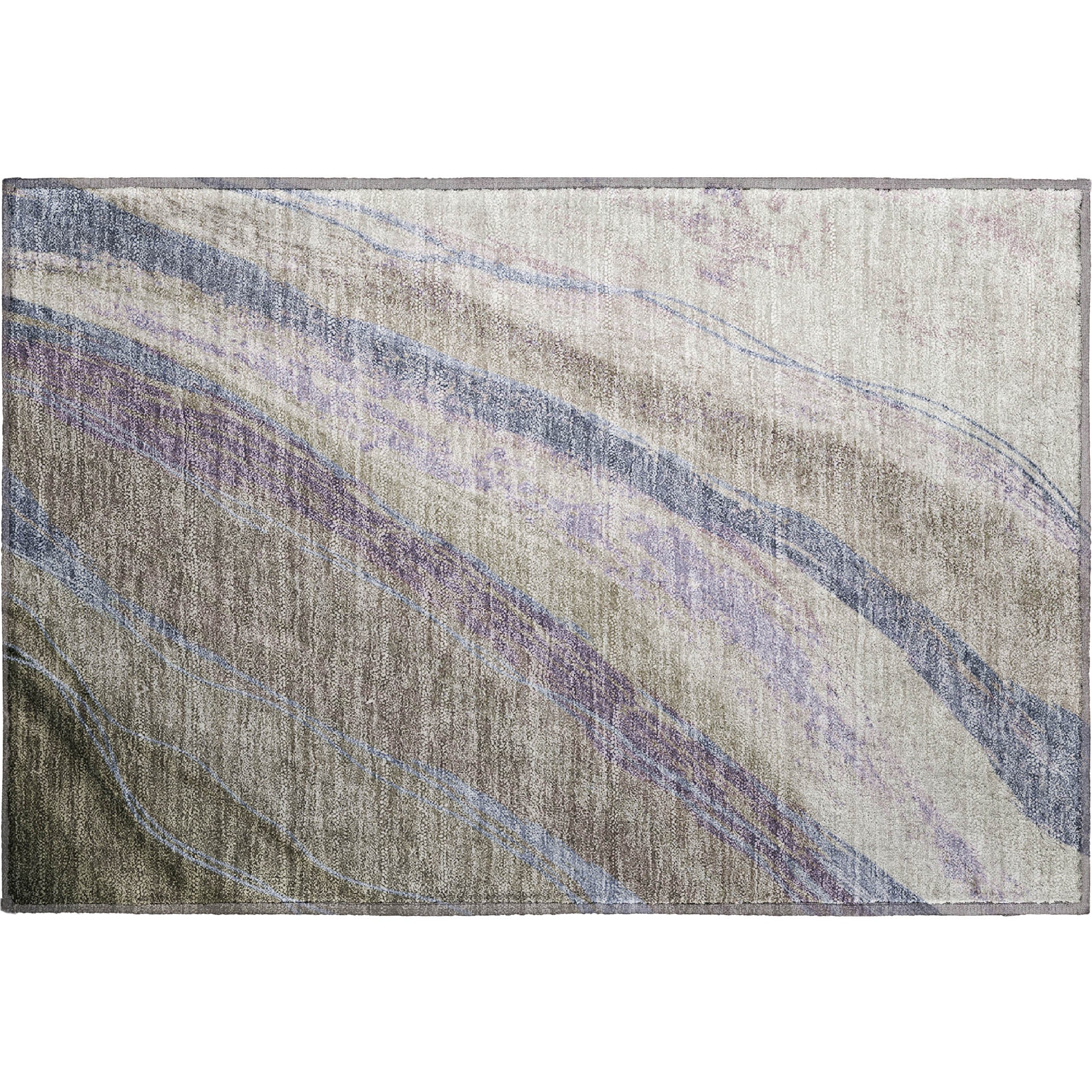 Florence Machine Washable Transitional Mocha Brown Rug 1'8" x 2'6" #shape_Rectangle