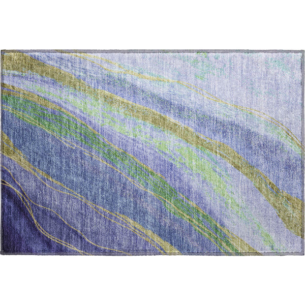 Florence Machine Washable Transitional Purple Rug 1'8" x 2'6"
