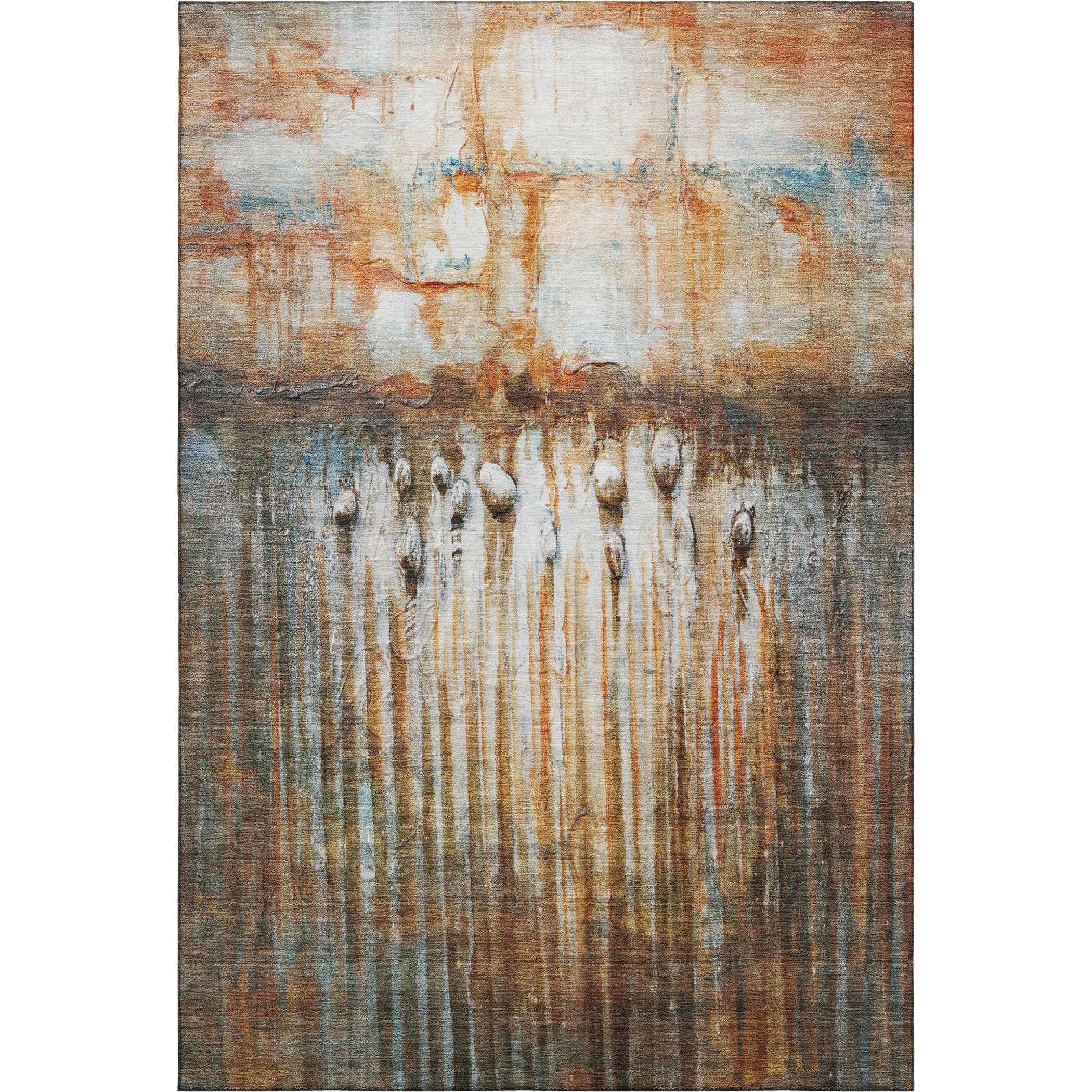 Luang Prabang Machine Washable Transitional Paprika Orange Rug 2'6" x 3'10" #shape_Rectangle