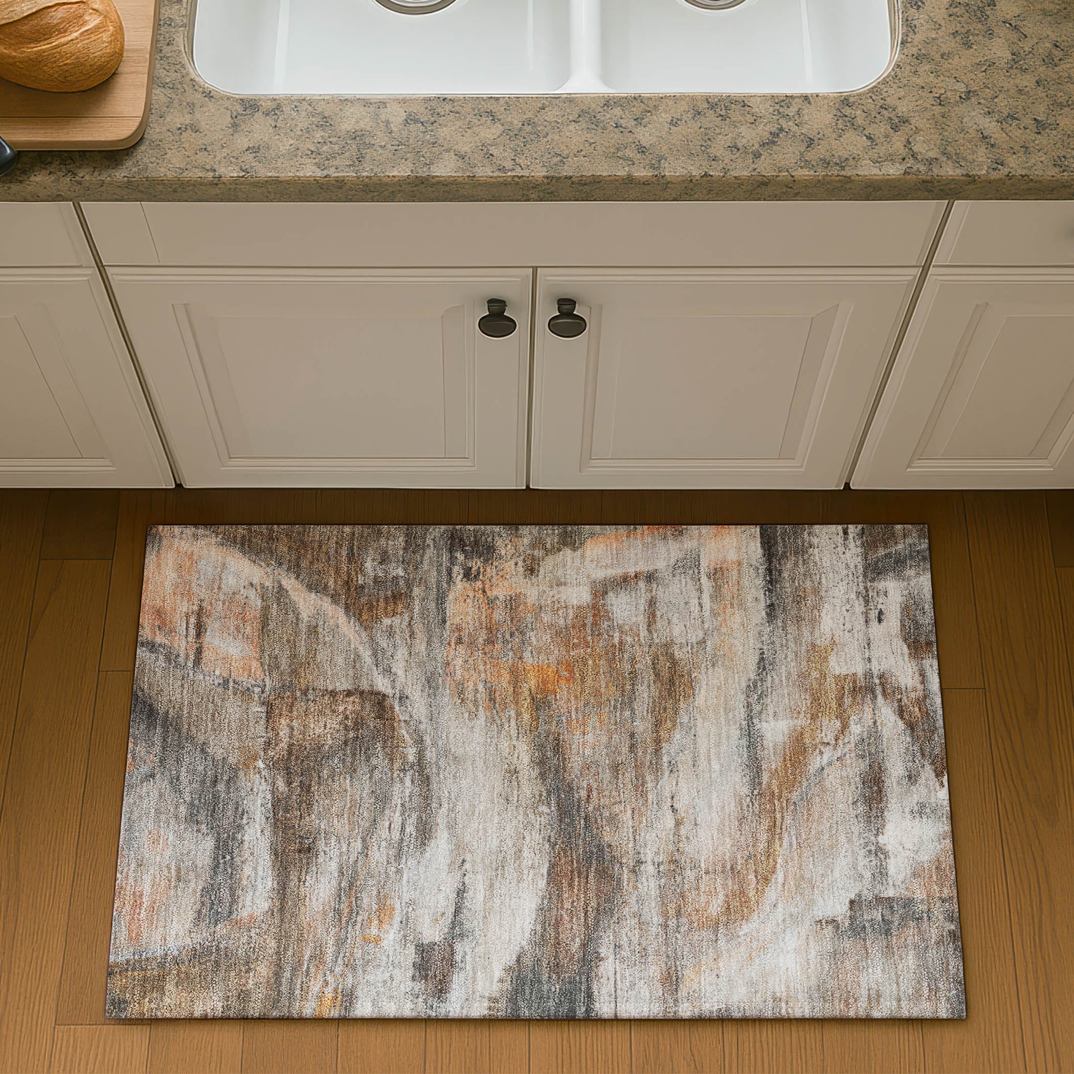 Lima Machine Washable Transitional Brown Rug 1'8" x 2'6" #shape_Rectangle