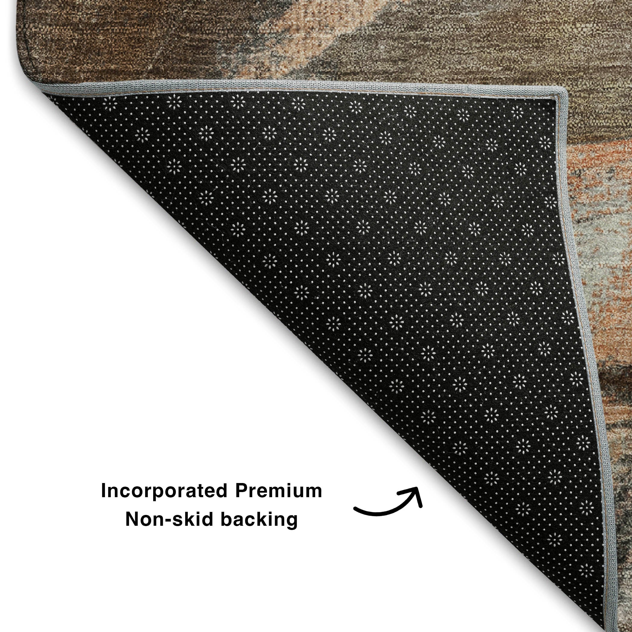 Lima Machine Washable Transitional Brown Rug 1'8" x 2'6" #shape_Rectangle