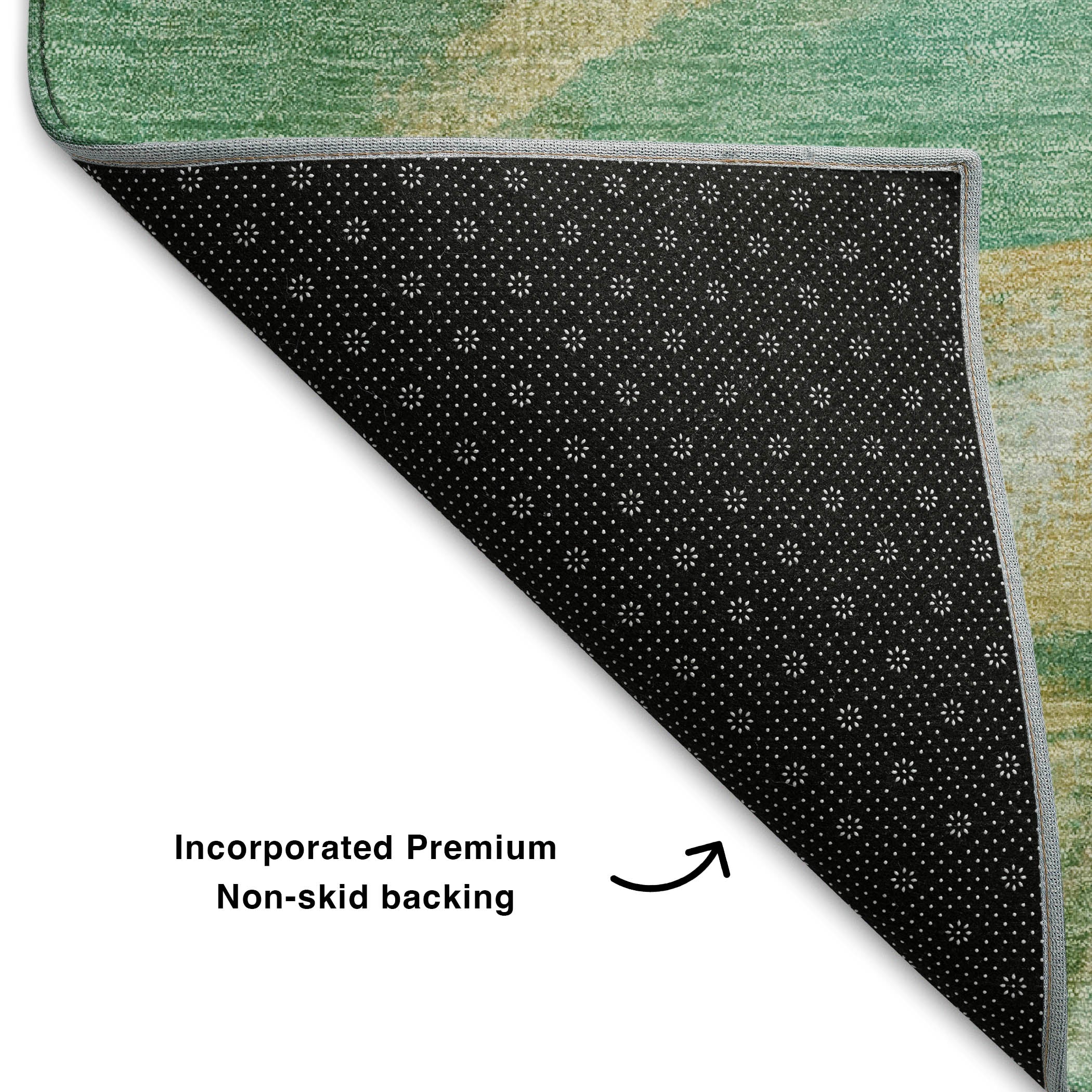 Lima Machine Washable Transitional Green Rug 1'8" x 2'6" #shape_Rectangle