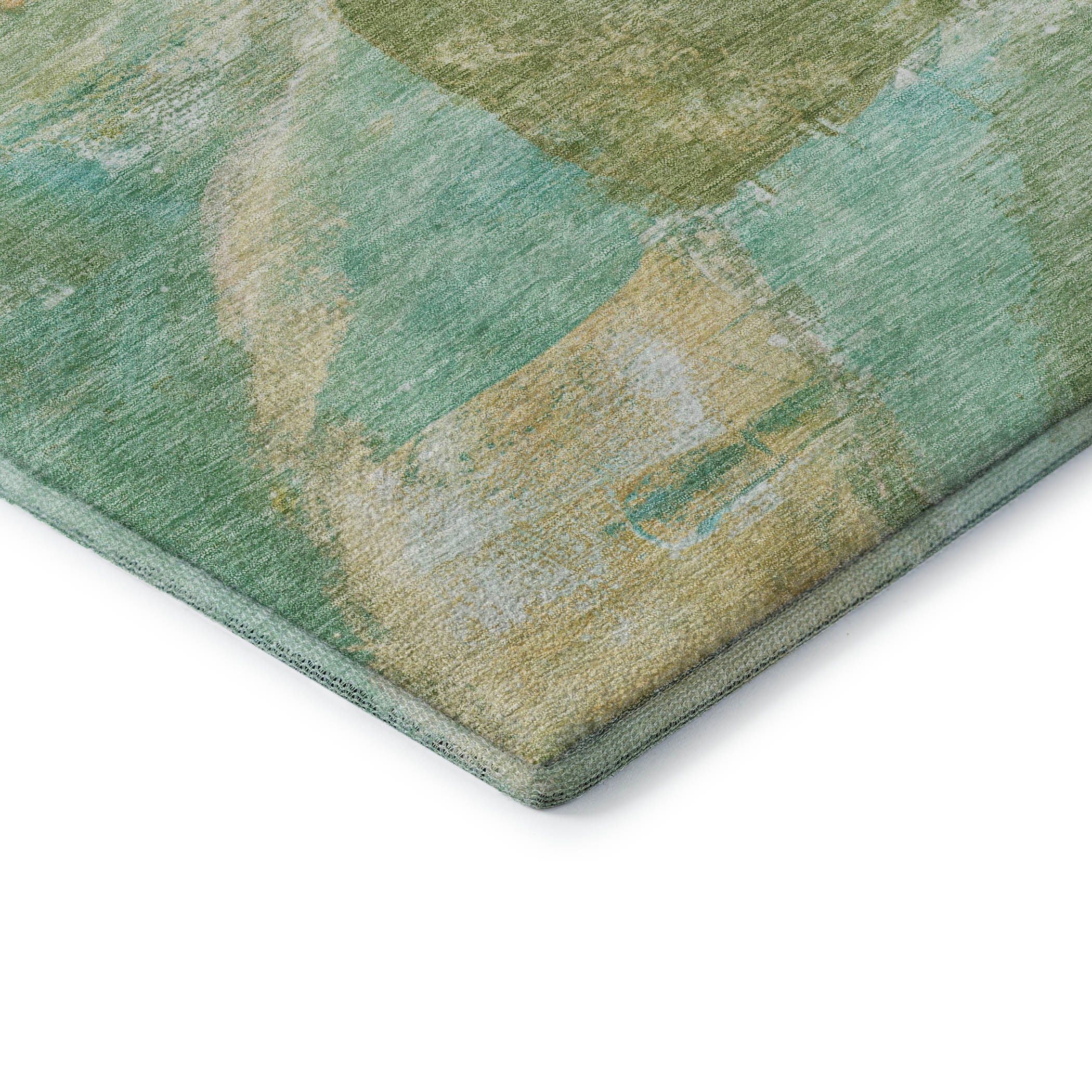 Lima Machine Washable Transitional Green Rug 1'8" x 2'6" #shape_Rectangle