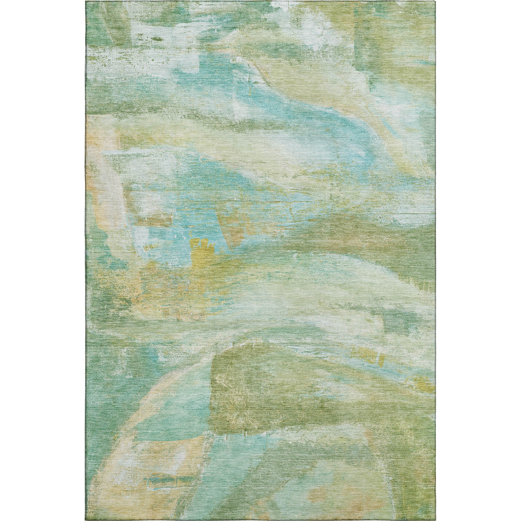 Lima Machine Washable Transitional Green Rug 2'6" x 3'10" #shape_Rectangle