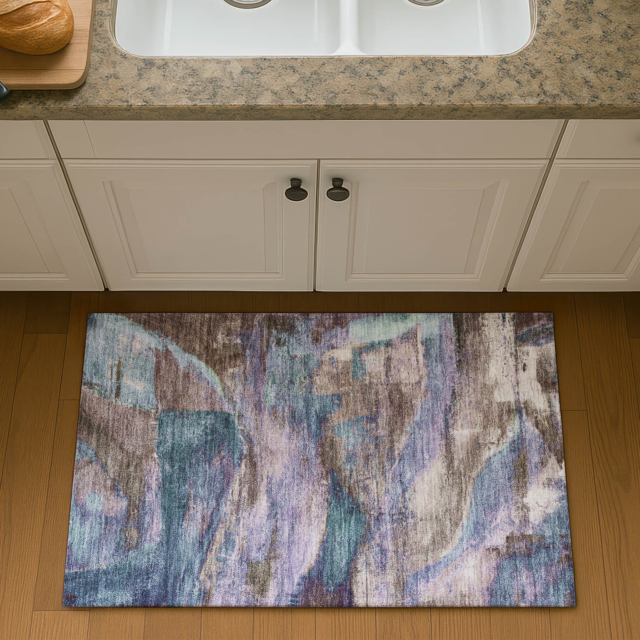 Cartagena Machine Washable Transitional Mocha Brown Rug 1'8" x 2'6" #shape_Rectangle