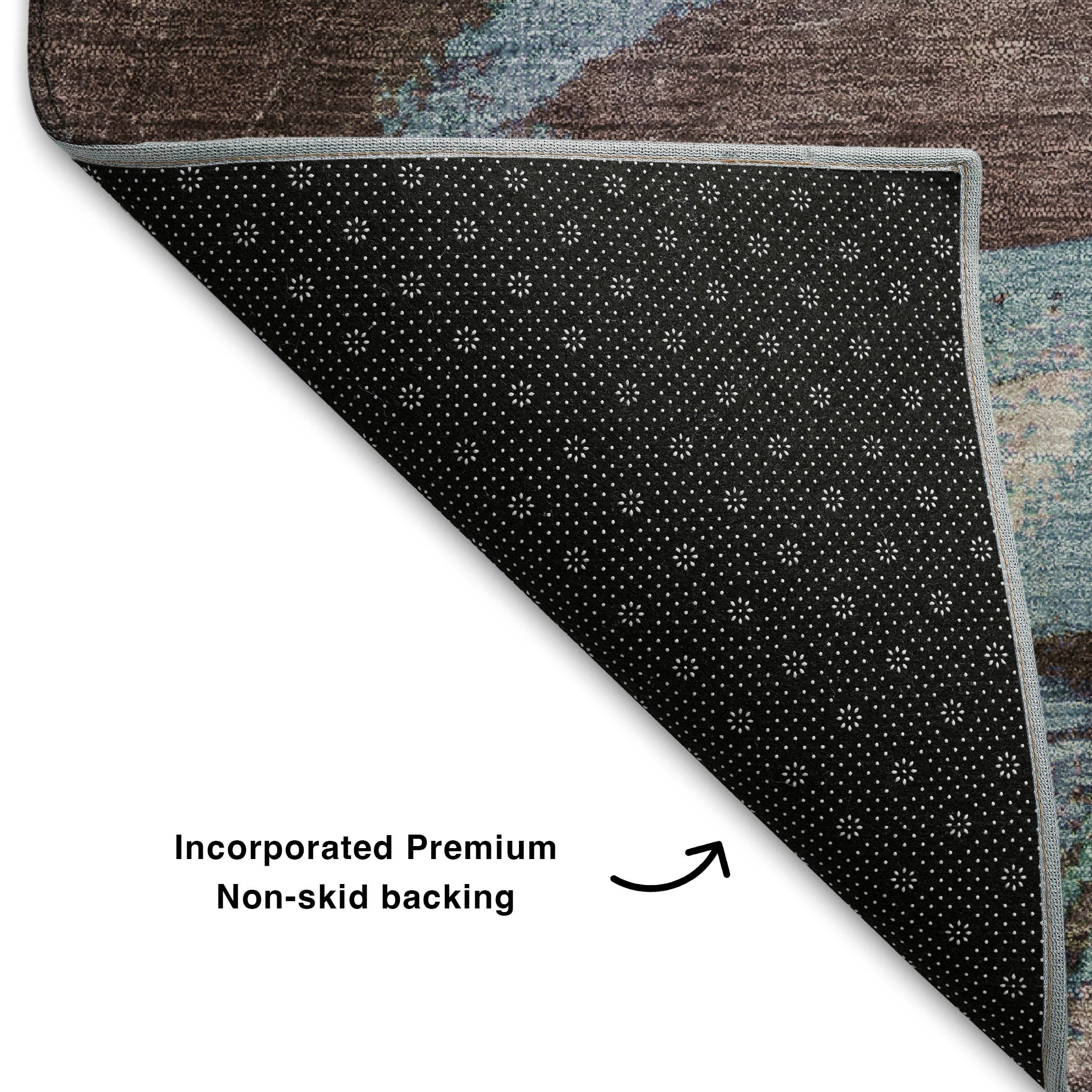 Cartagena Machine Washable Transitional Mocha Brown Rug 1'8" x 2'6" #shape_Rectangle