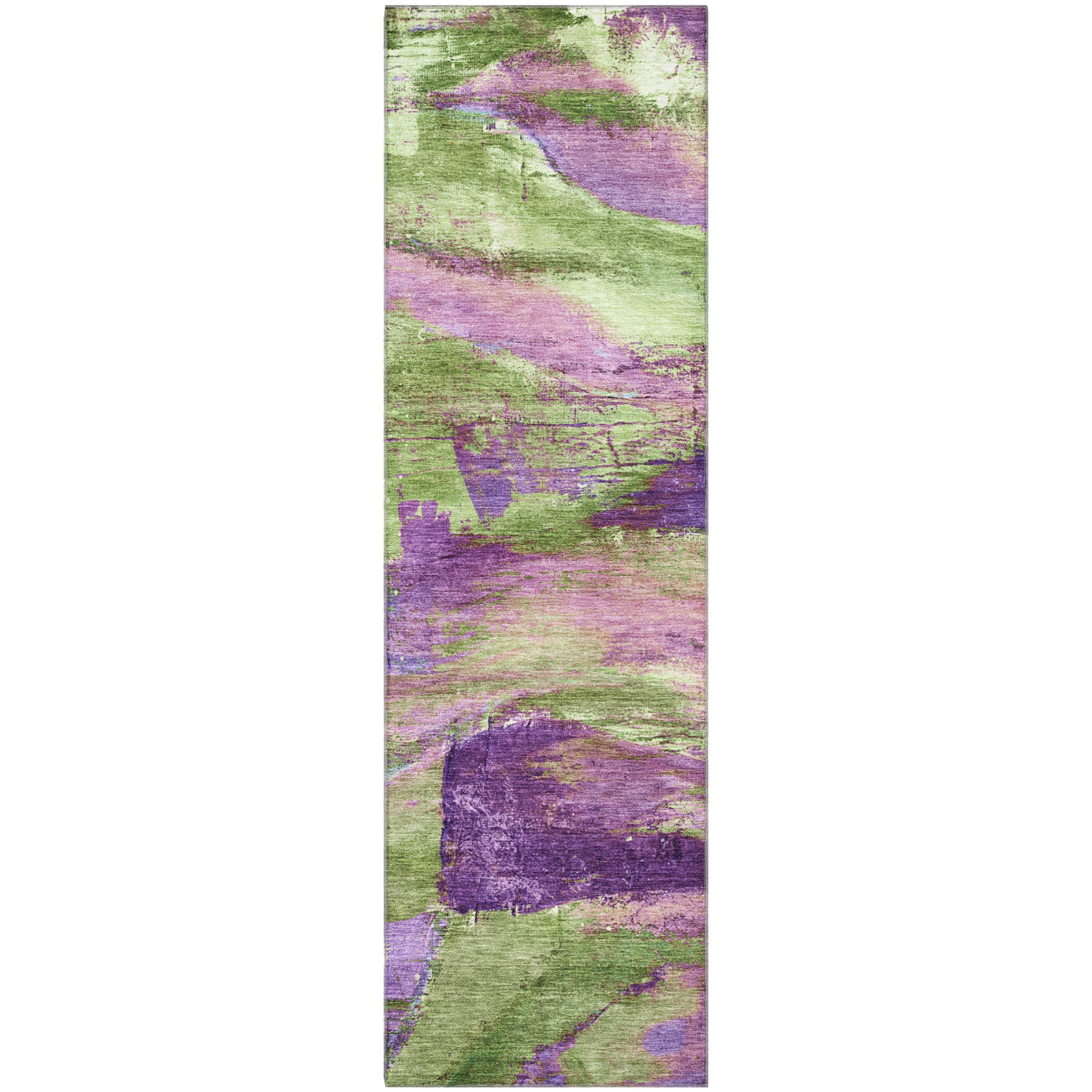 Cartagena Machine Washable Transitional Purple Rug 2'3" x 7'6" #shape_Runner