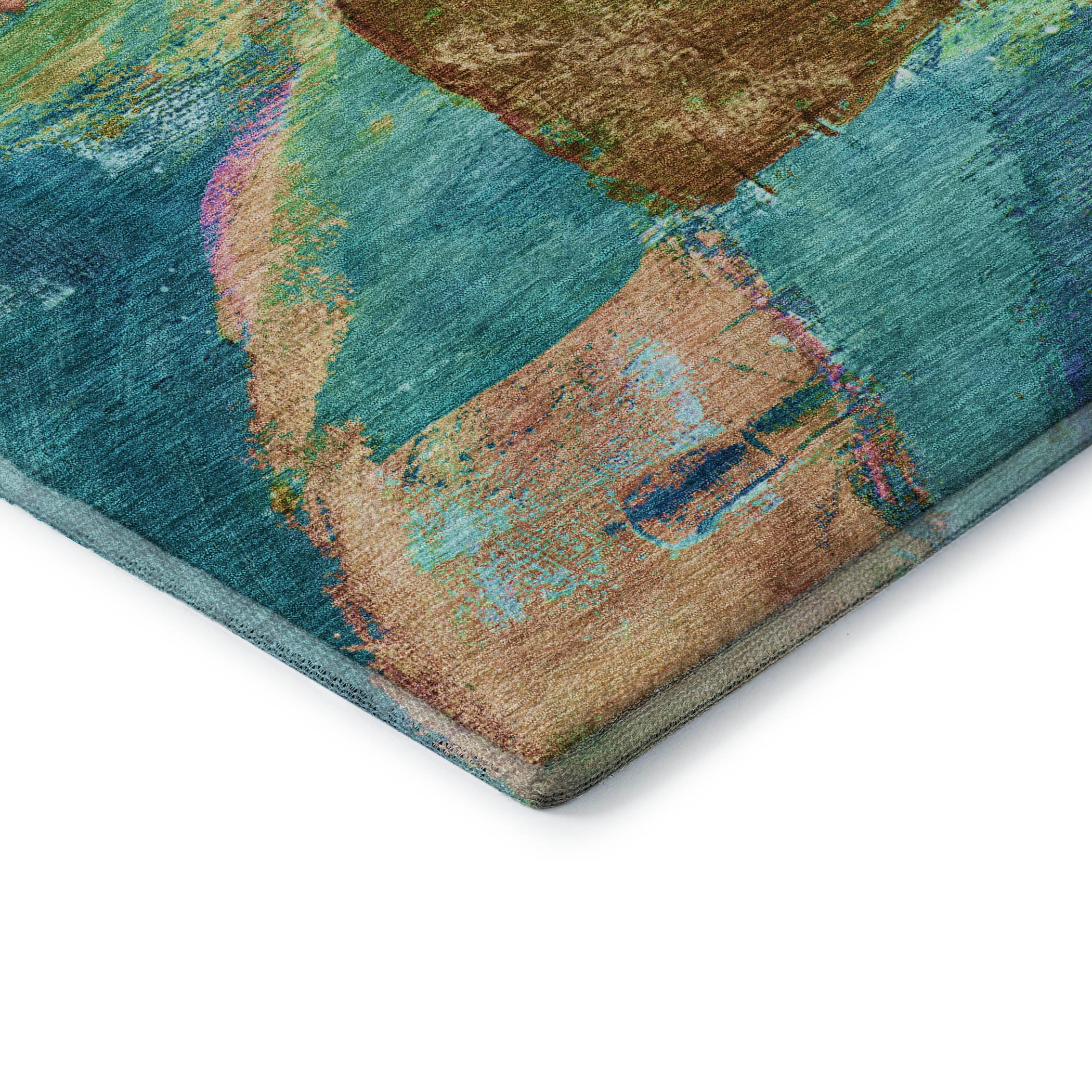 Cartagena Machine Washable Transitional Teal Rug 1'8" x 2'6" #shape_Rectangle