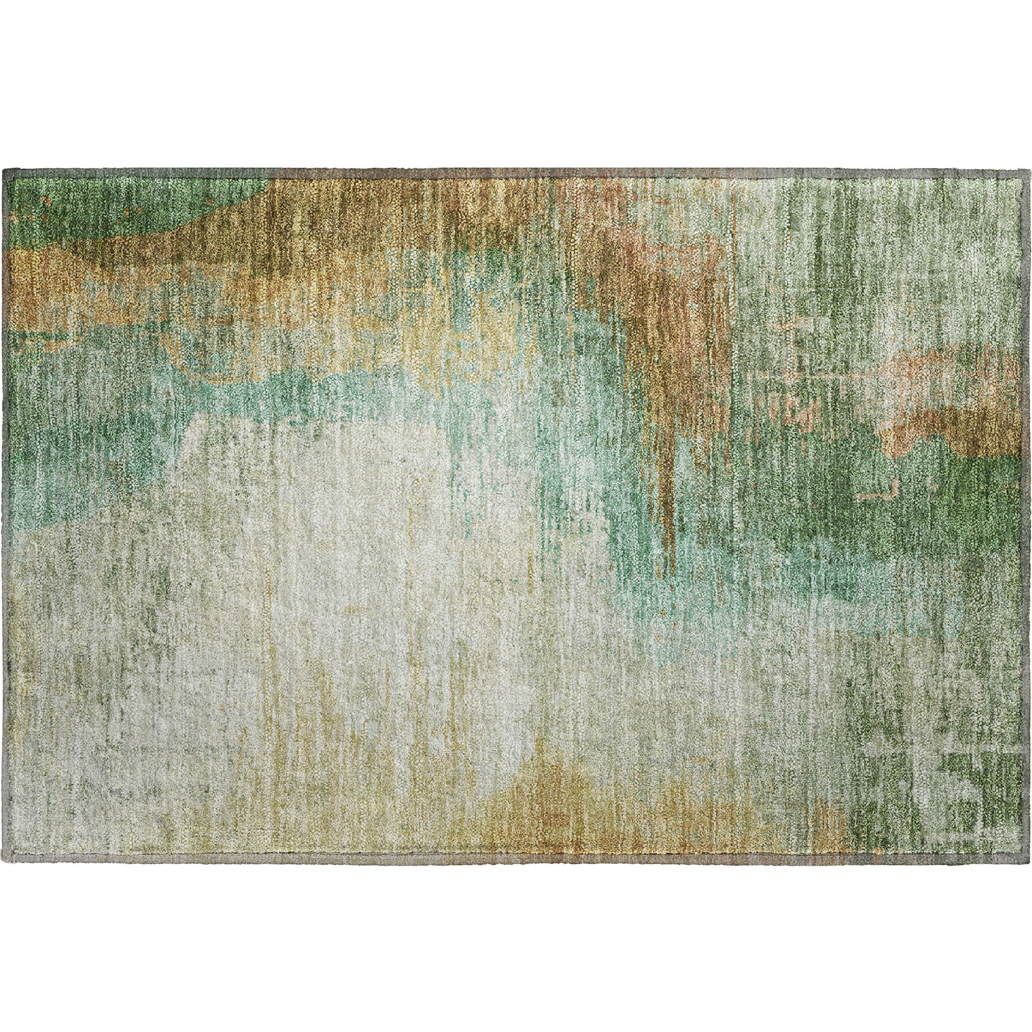 Rome Machine Washable Transitional Aloe Green Rug 1'8" x 2'6" #shape_Rectangle