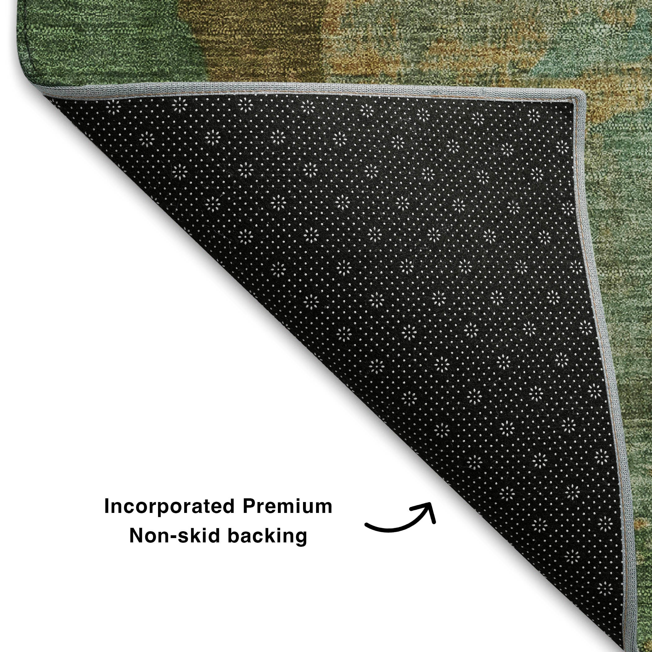 Rome Machine Washable Transitional Aloe Green Rug 1'8" x 2'6" #shape_Rectangle