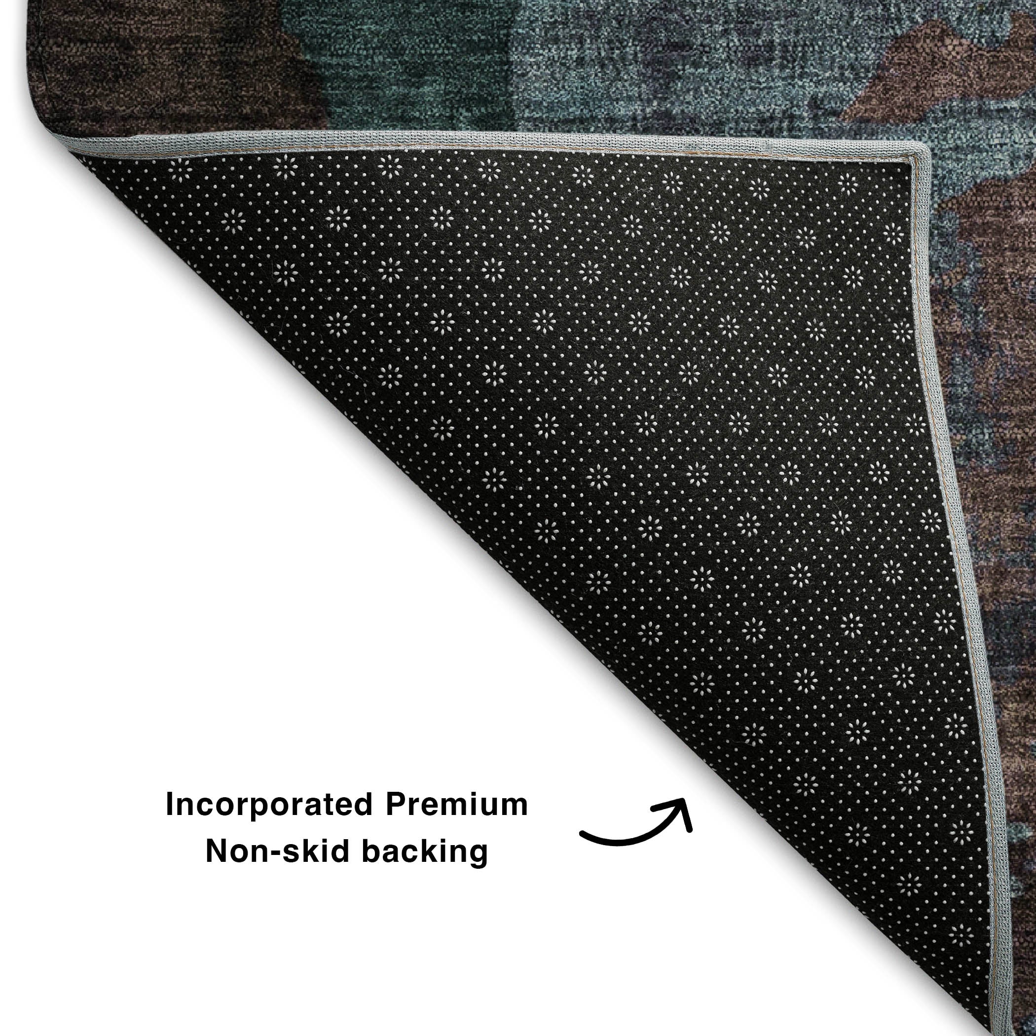 Rome Machine Washable Transitional Blue Rug 1'8" x 2'6" #shape_Rectangle