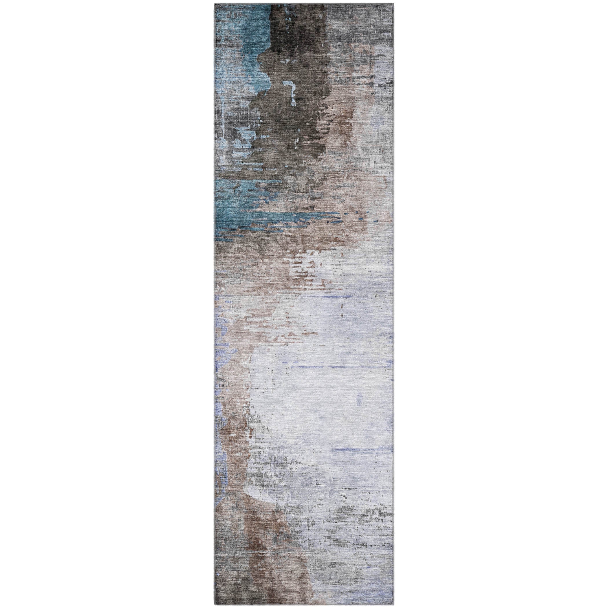 Rome Machine Washable Transitional Brown Rug 2'3" x 7'6" #shape_Runner