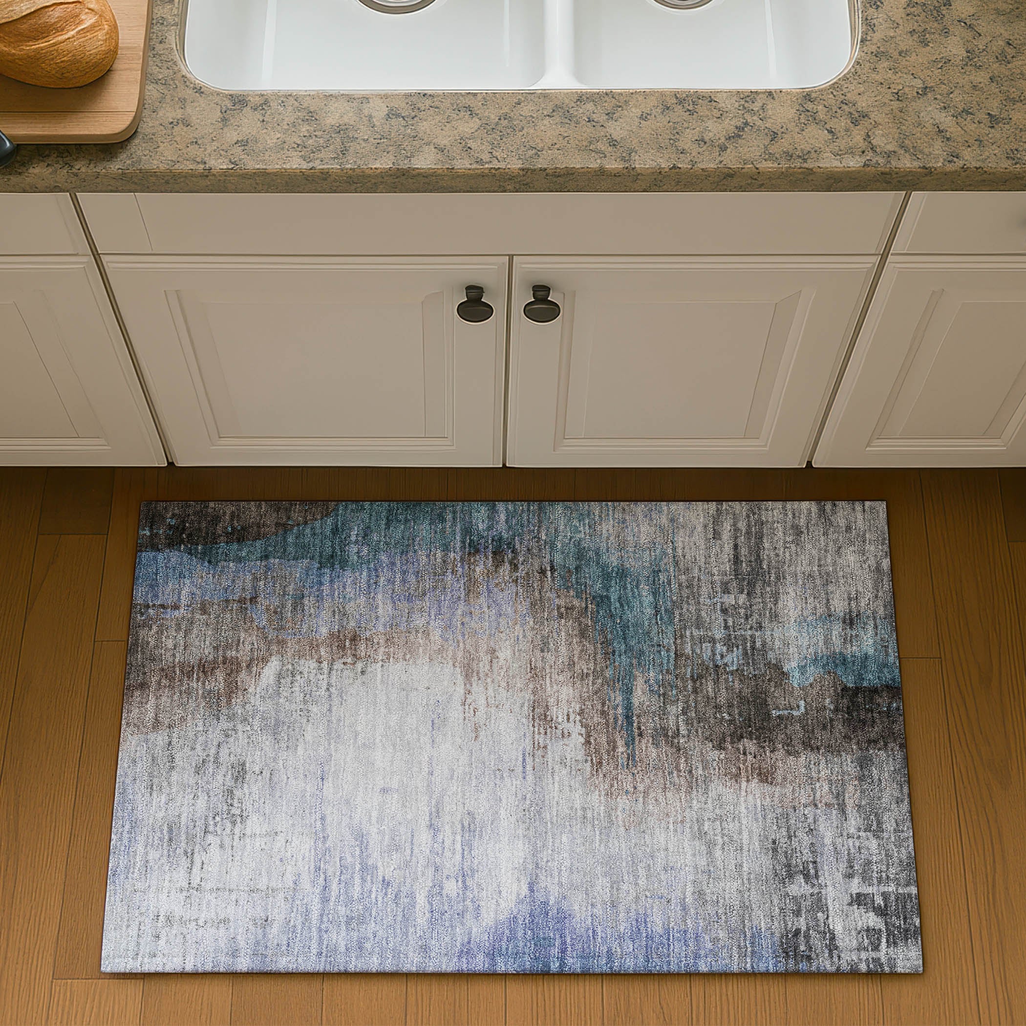 Rome Machine Washable Transitional Brown Rug 1'8" x 2'6" #shape_Rectangle